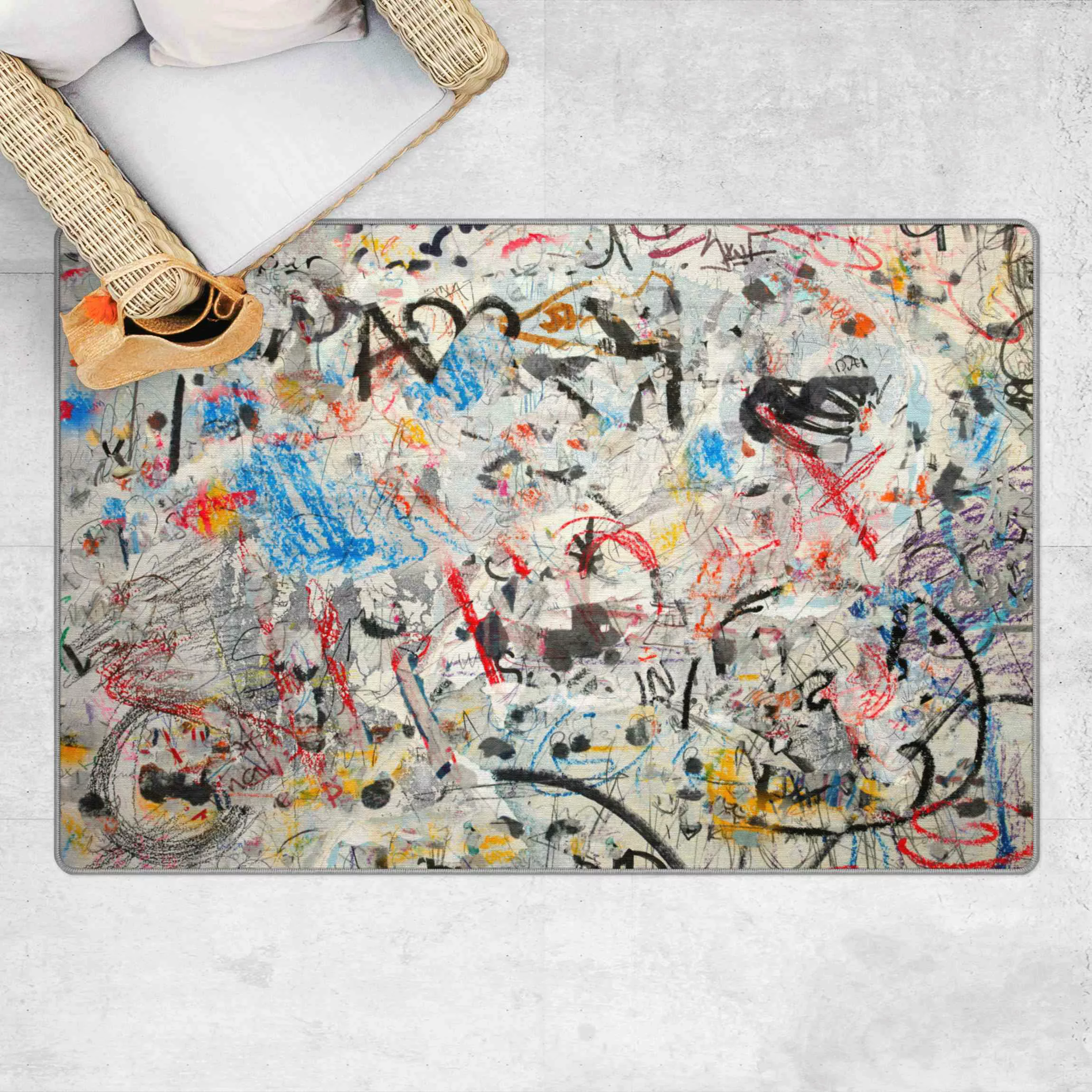 Teppich Grafische Street Art Kollage günstig online kaufen
