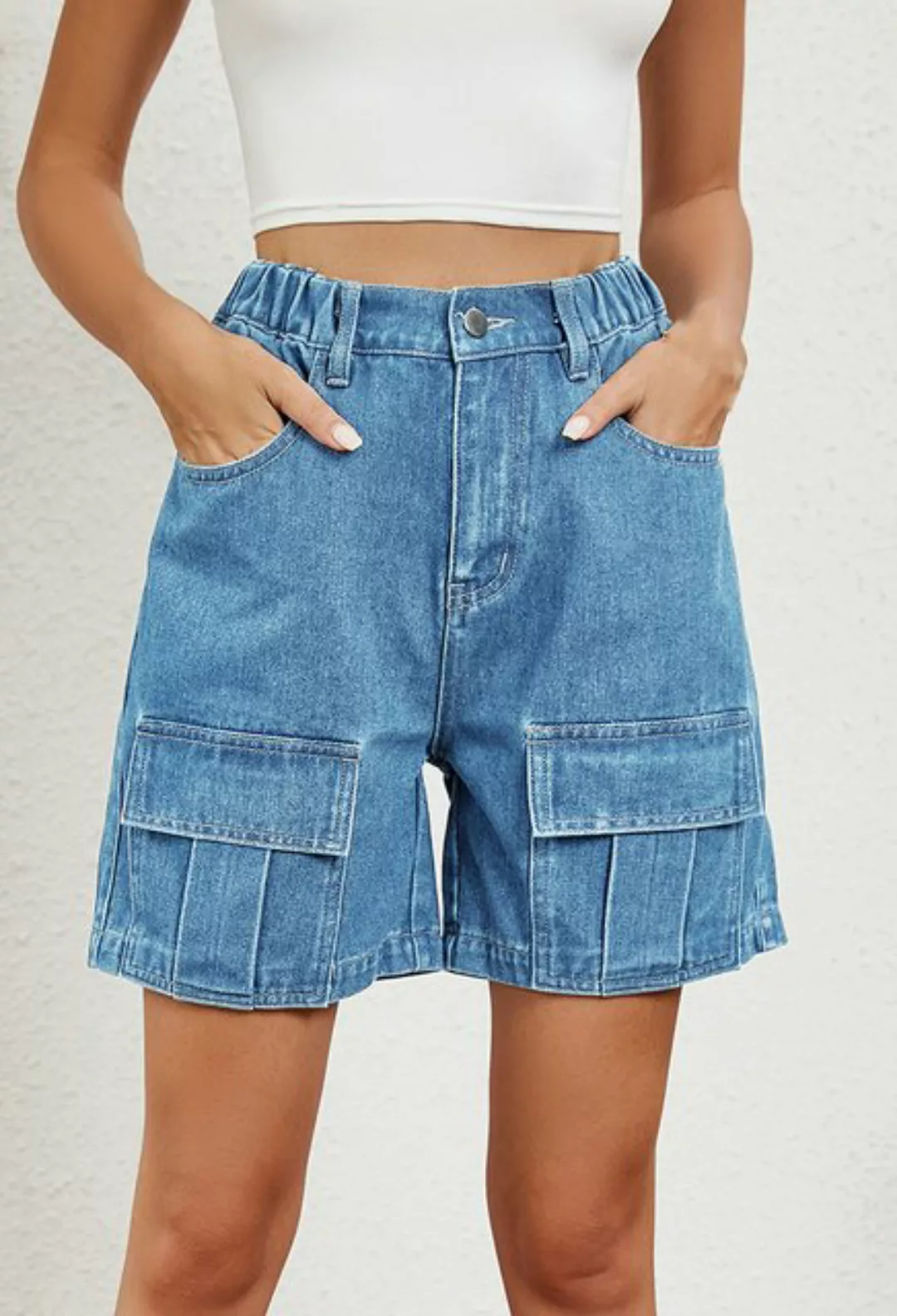 CHENIN Jeansshorts Lässige jeansshorts im ausgewaschenen workwear-stil Jean günstig online kaufen