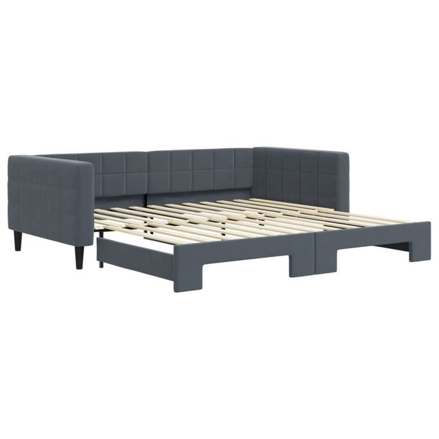 vidaXL Bett, Tagesbett Ausziehbar Dunkelgrau 100x200 cm Samt günstig online kaufen