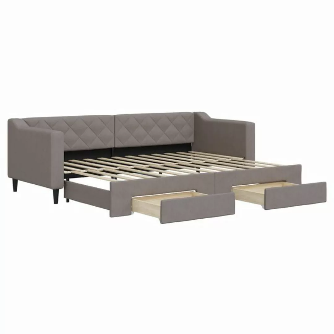 vidaXL Gästebett Gästebett Tagesbett Ausziehbar mit Schubladen Taupe 80x200 günstig online kaufen