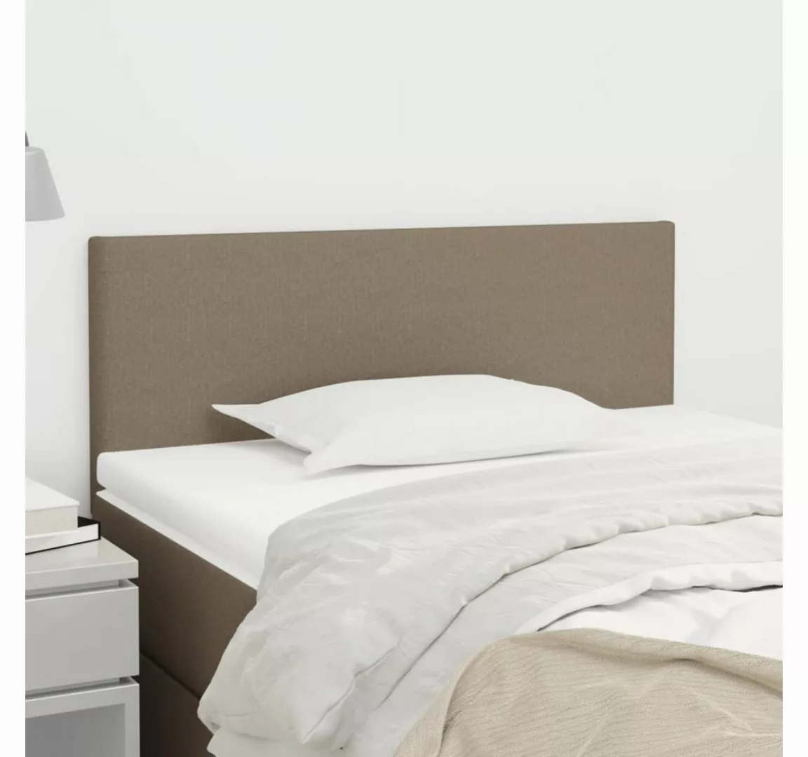 vidaXL Bett, Kopfteil Taupe 90x5x78/88 cm Stoff günstig online kaufen