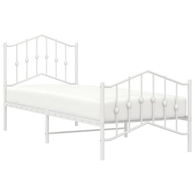 vidaXL Bett Bettgestell mit Kopf- und Fußteil Metall Weiß 90x190 cm günstig online kaufen