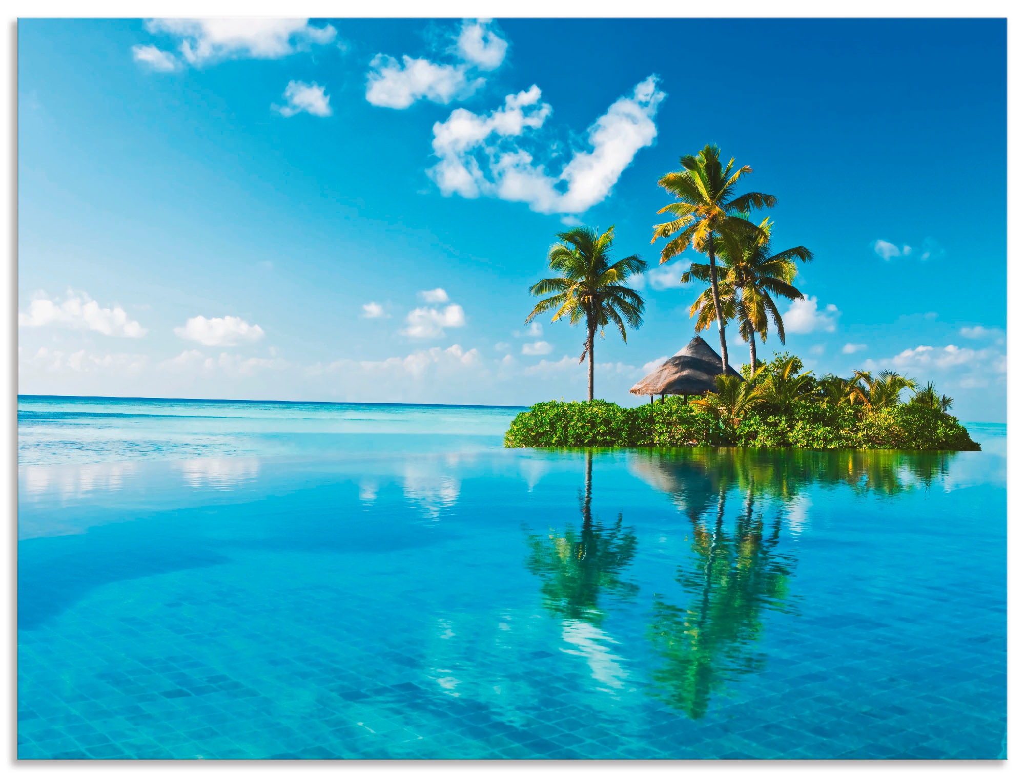 Artland Wandbild "Tropisches Paradies - Insel Palmen Meer", Amerika, (1 St. günstig online kaufen