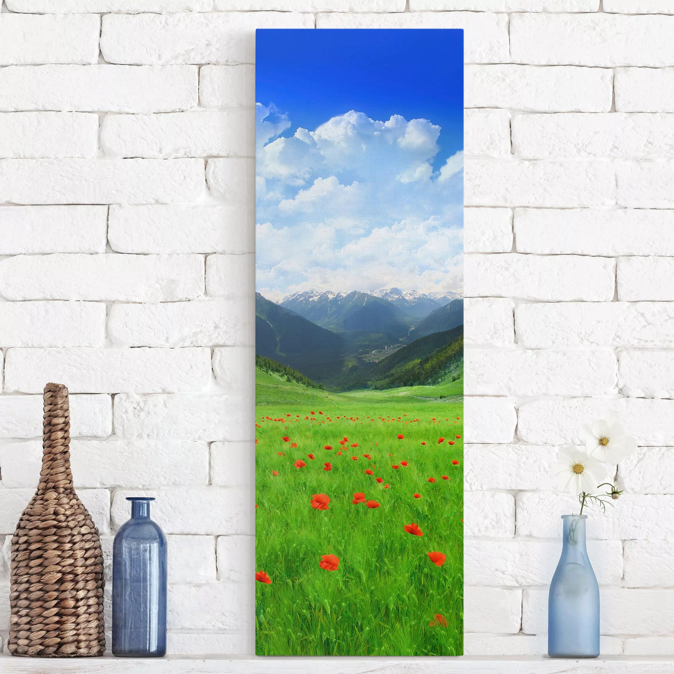 Leinwandbild Natur & Landschaft - Hochformat Alpenwiese günstig online kaufen