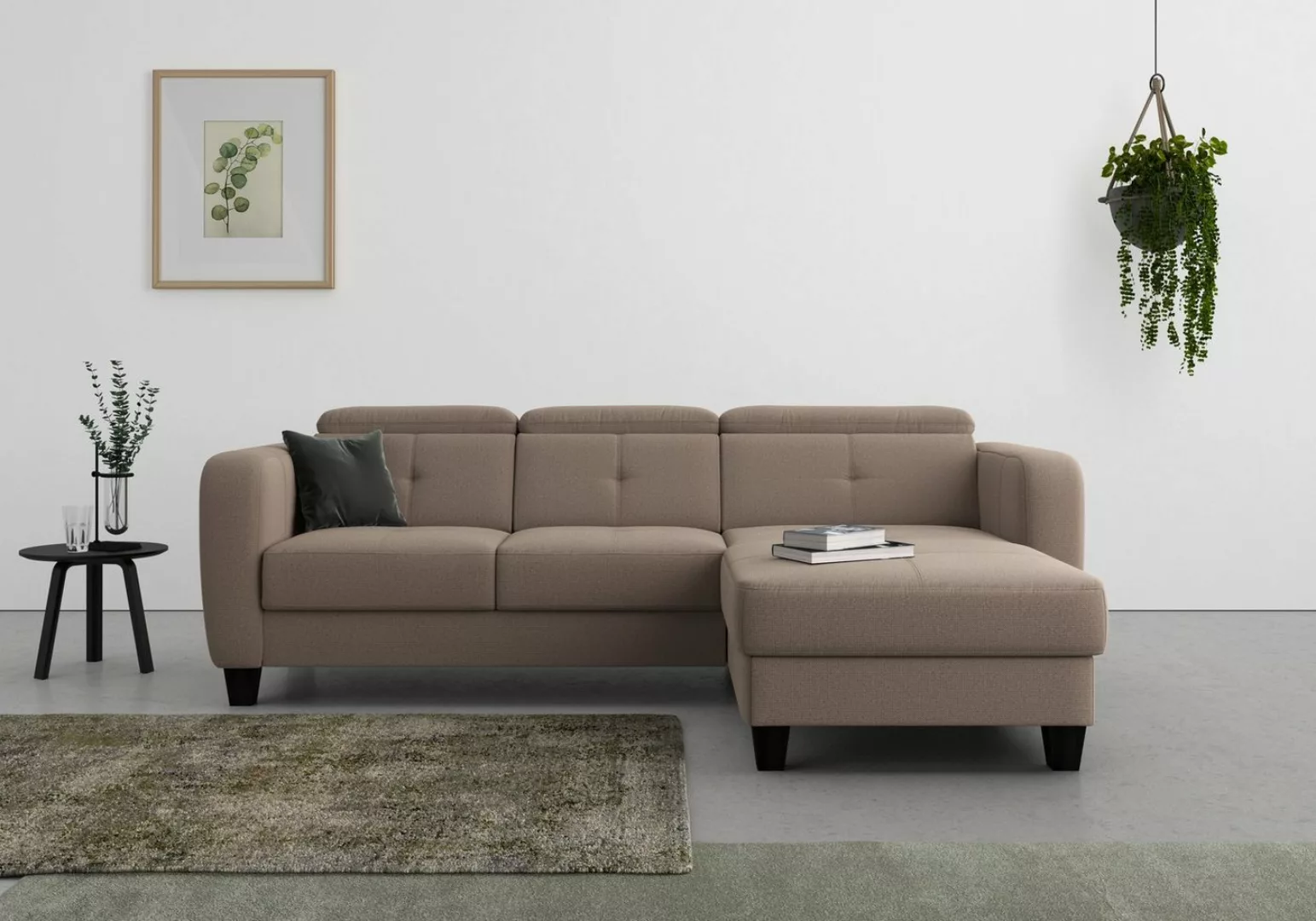 sit&more Ecksofa Belluci L-Form, inklusive Federkern, wahlweise mit Bettfun günstig online kaufen