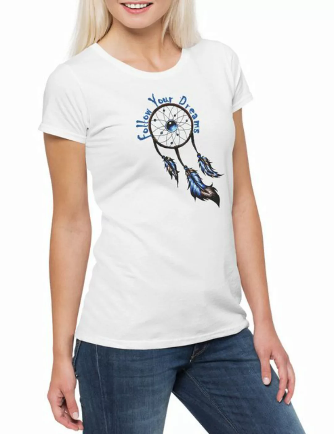 Urban Backwoods Print-Shirt Dreamcatcher I Damen T-Shirt Traumfänger Indian günstig online kaufen