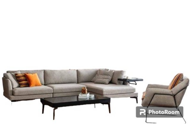 JVmoebel Ecksofa Sofagarnitur L-Form Couch Sessel Grau Sofa Modern Möbel Ec günstig online kaufen
