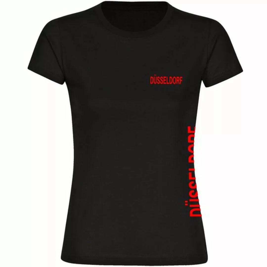 multifanshop T-Shirt Damen Düsseldorf - Brust & Seite - Frauen günstig online kaufen