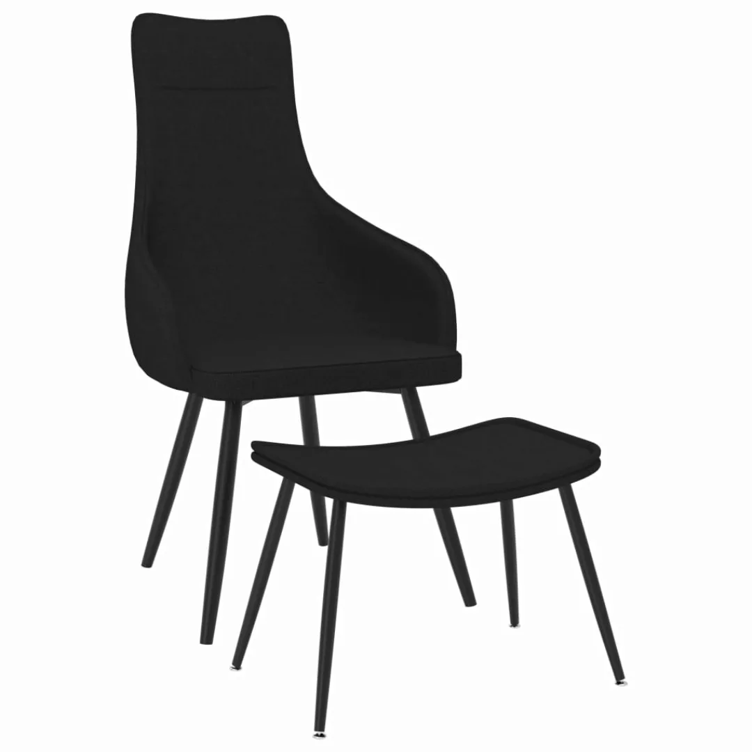 Sessel Mit Fußhocker Schwarz Stoff günstig online kaufen