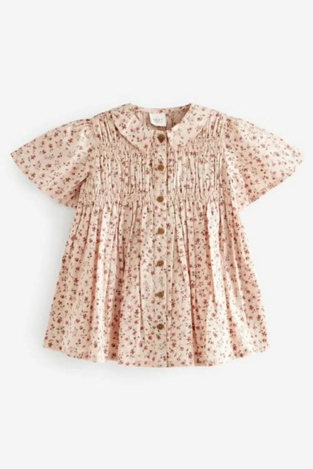 Next Smokkleid Kleid aus Baumwolle mit gezurrtem Design (1-tlg) günstig online kaufen