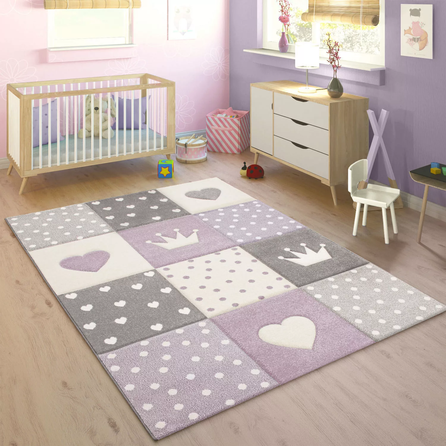 Paco Home Kinderteppich »Cosmo 339«, rechteckig, 16 mm Höhe, Kurzflor, Past günstig online kaufen
