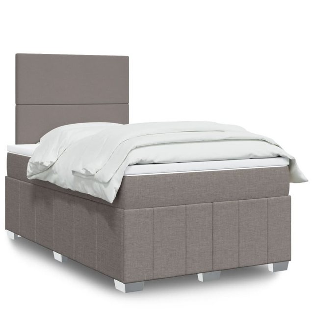 vidaXL Boxspringbett, Boxspringbett mit Matratze Taupe 120x200 cm Stoff günstig online kaufen