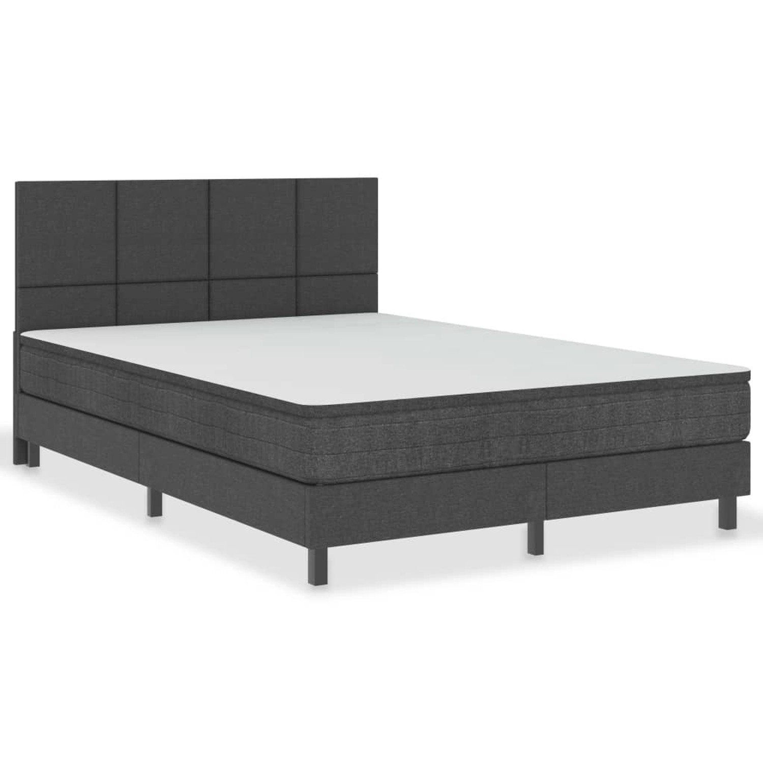 vidaXL Boxspringbett Boxspringbett Dunkelgrau Stoff 160x200 cm Doppelbett B günstig online kaufen