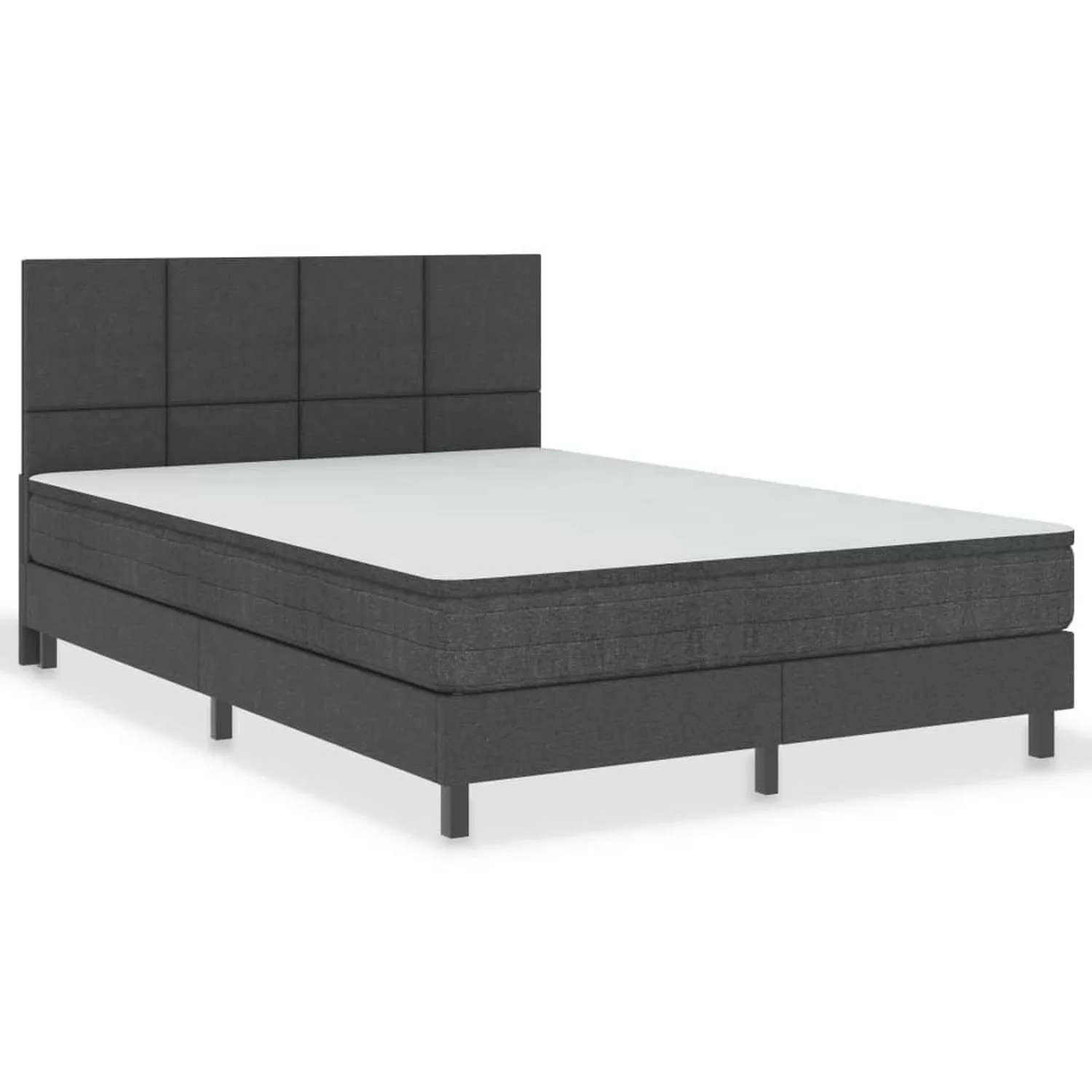 vidaXL Boxspringbett, Boxspringbett Dunkelgrau Stoff 140x200 cm günstig online kaufen