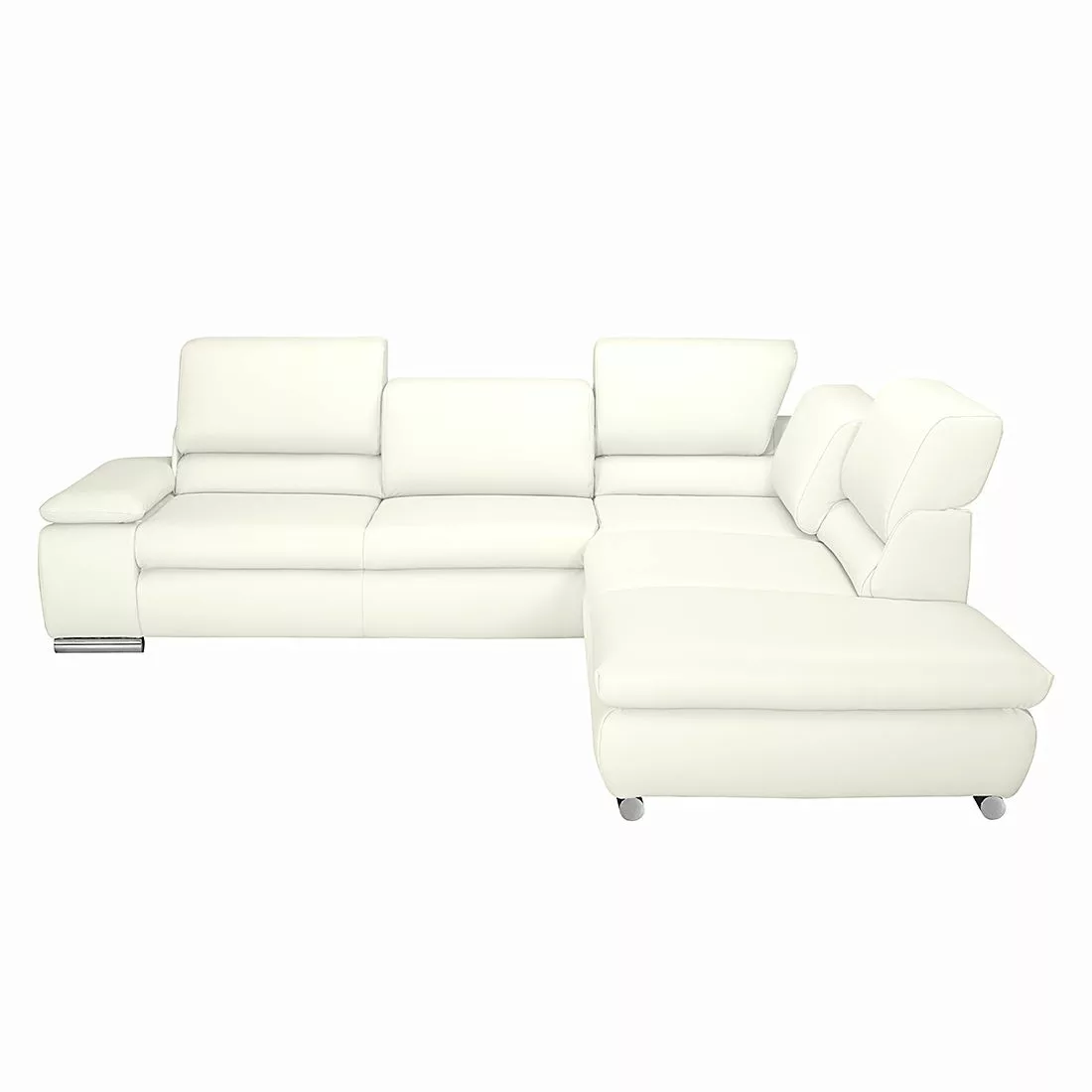 home24 Fredriks Ecksofa Masca I 2,5-Sitzer Weiß Echtleder 273x78x235 cm (Bx günstig online kaufen