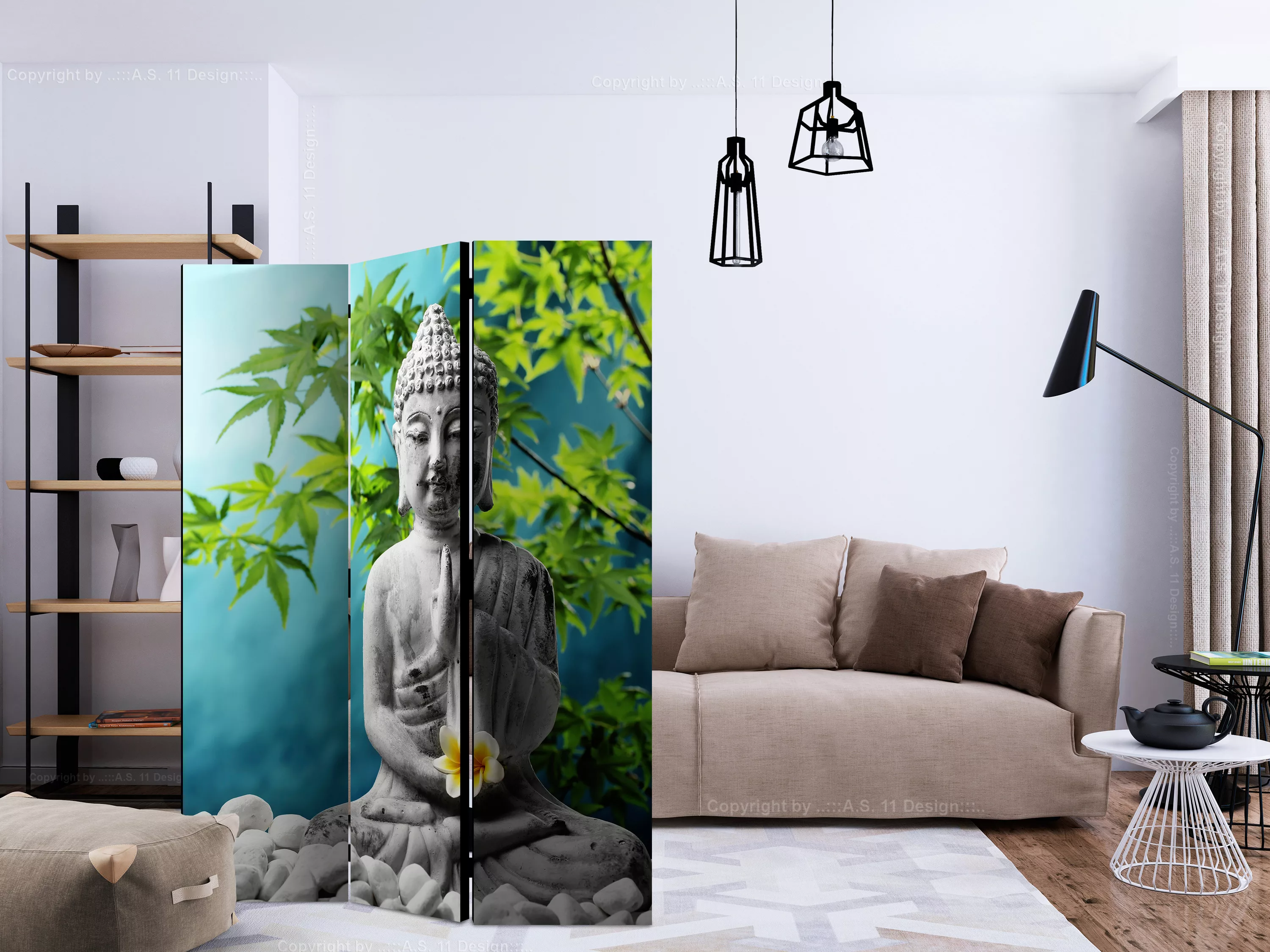3-teiliges Paravent - Buddha: Beauty Of Meditation [room Dividers] günstig online kaufen