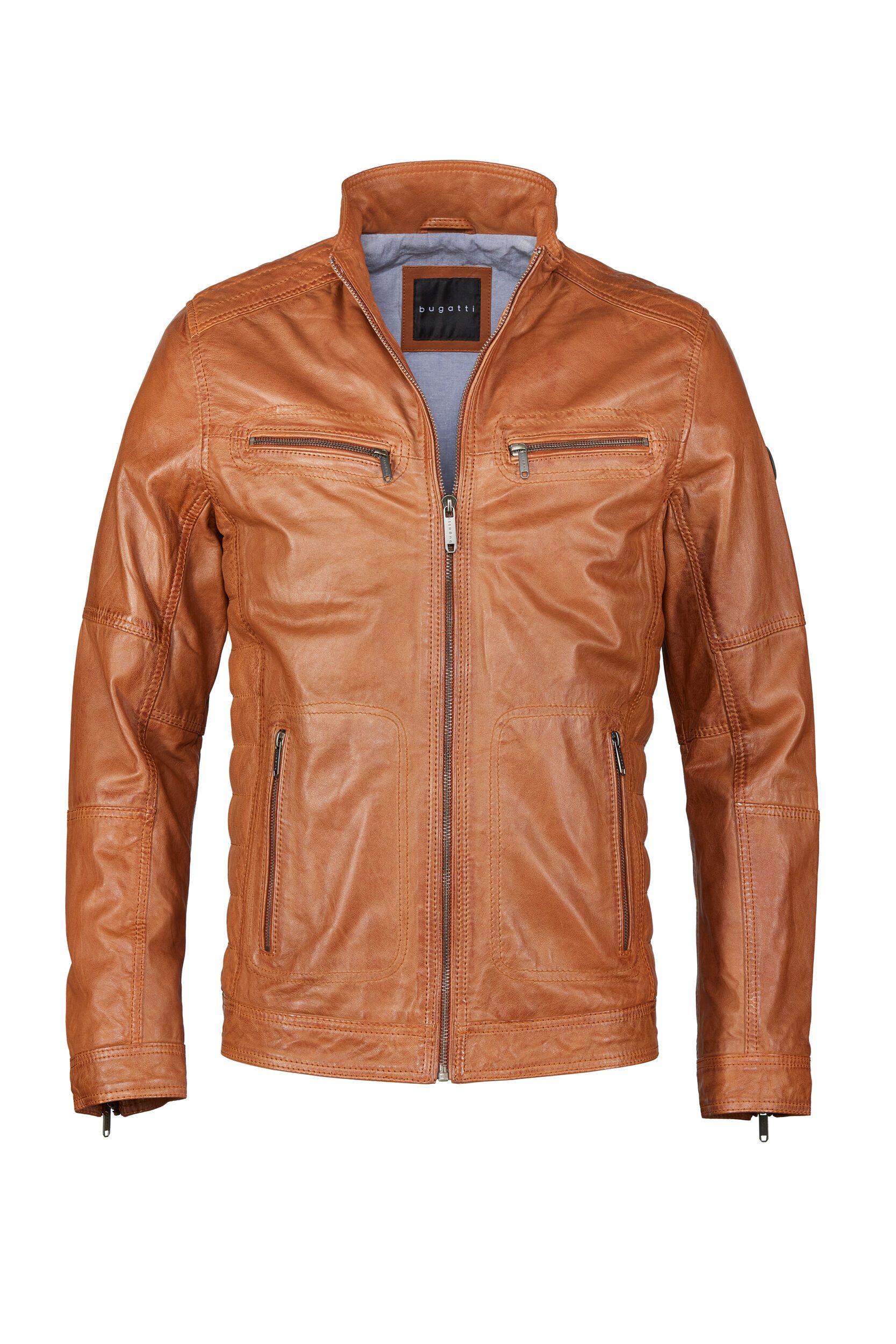 bugatti Lederjacke BUFIDELIO (1-St) mit Ziernähten günstig online kaufen