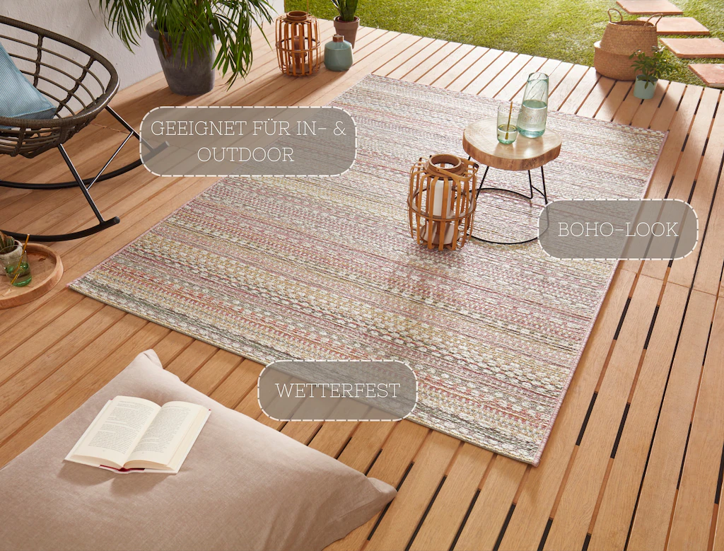 NORTHRUGS Teppich »Pine«, rechteckig, 7 mm Höhe, In-und Outdoor geeignet, S günstig online kaufen