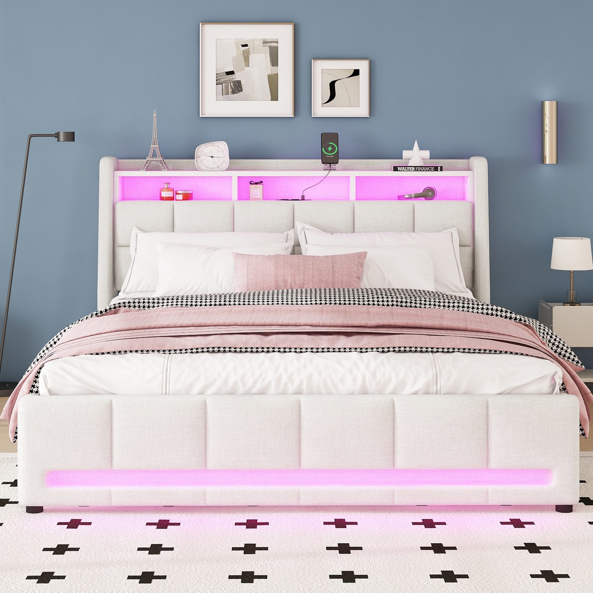HAUSS SPOLE Polsterbett 160x200 mit LED-Licht, günstig online kaufen