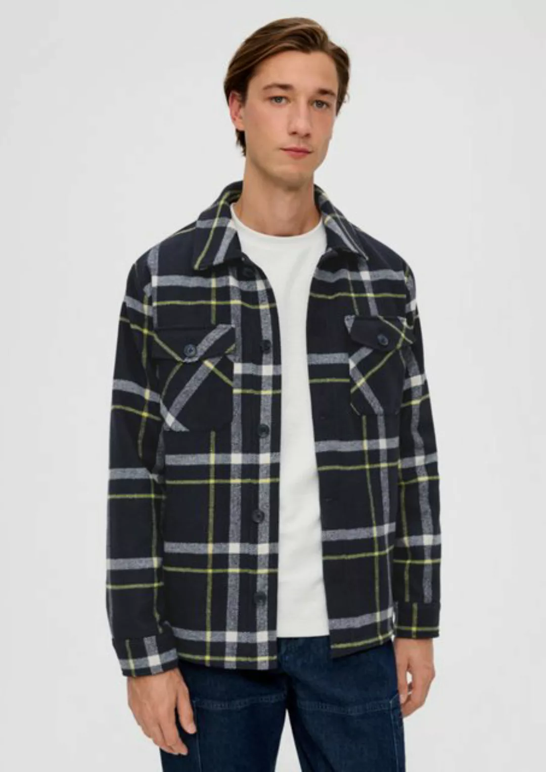 s.Oliver Allwetterjacke Overshirt in Flanell-Qualität Tape günstig online kaufen