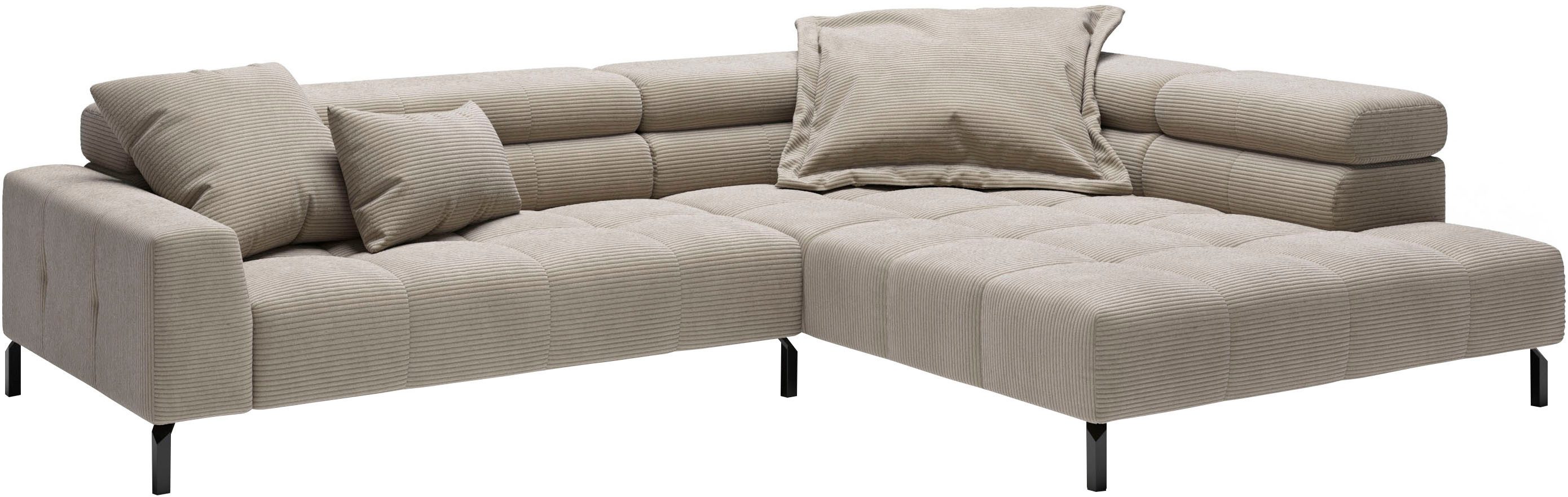 Places of Style Ecksofa "Cleveland, L-Form, incl. Kopfteilverstellung, Brei günstig online kaufen