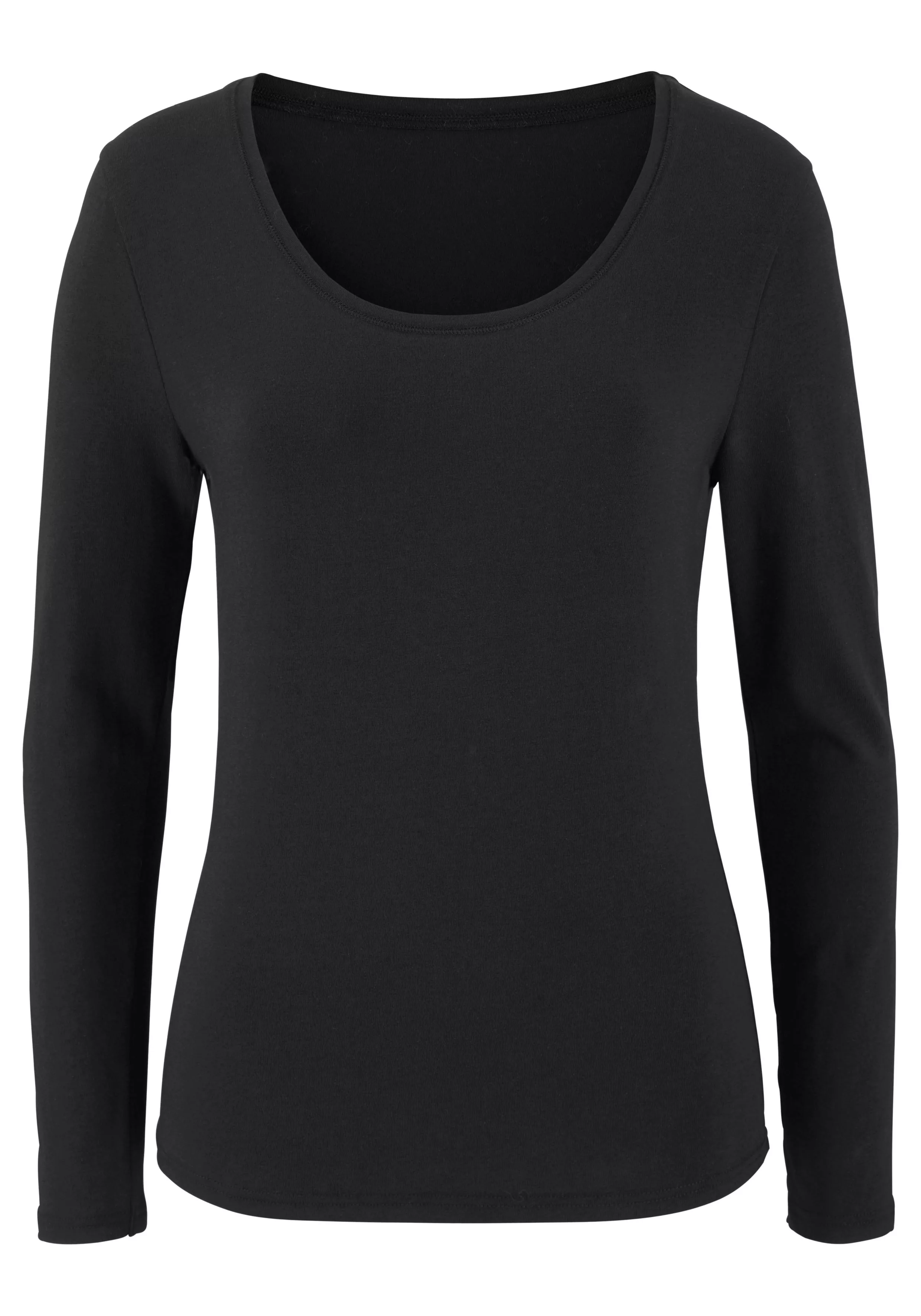 Vivance Langarmshirt "aus elastischer Baumwoll-Qualität", (2er-Pack) günstig online kaufen