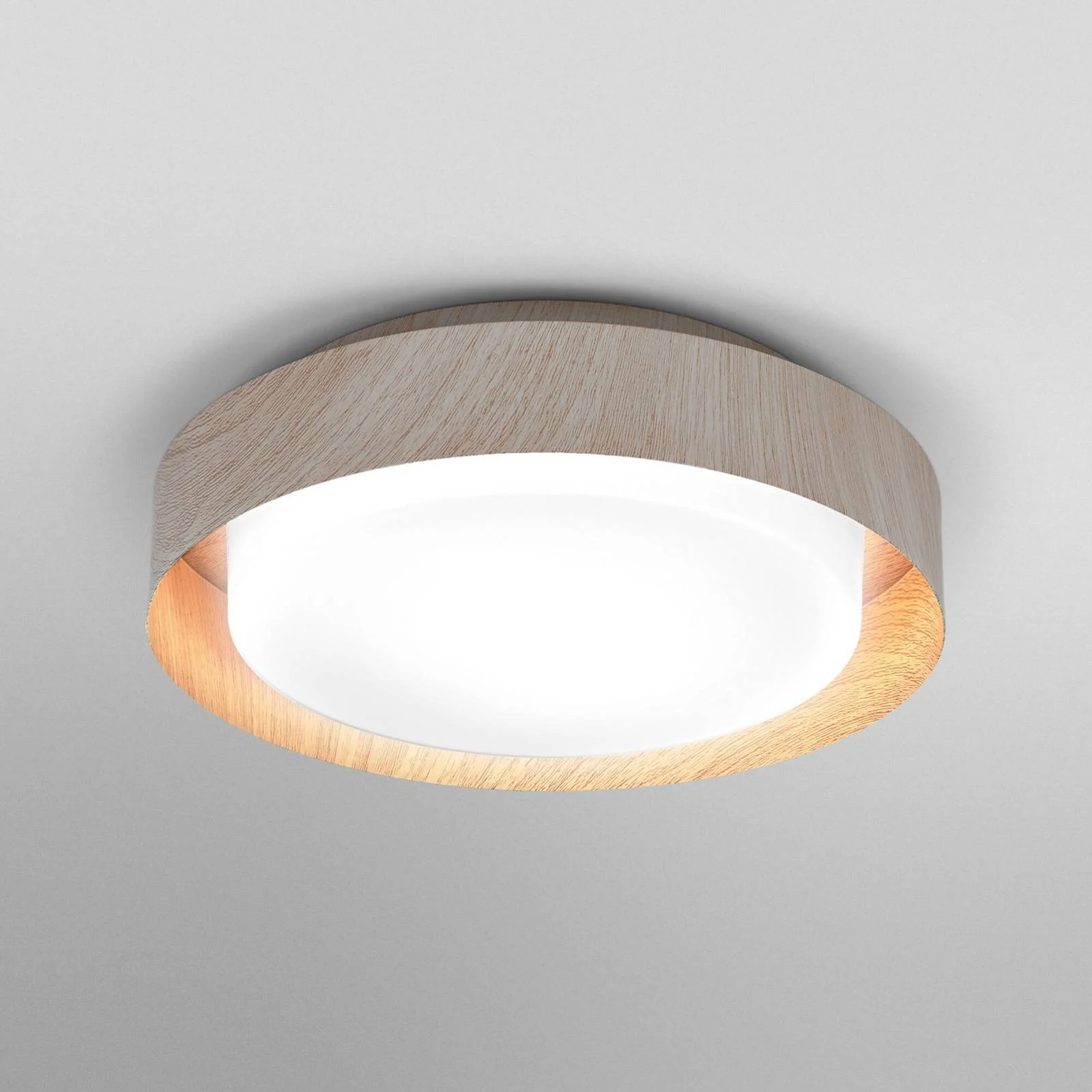 OSRAM Deckenleuchte ORBIS MADRID, holz, Ø 29 cm, Metall/Glas günstig online kaufen