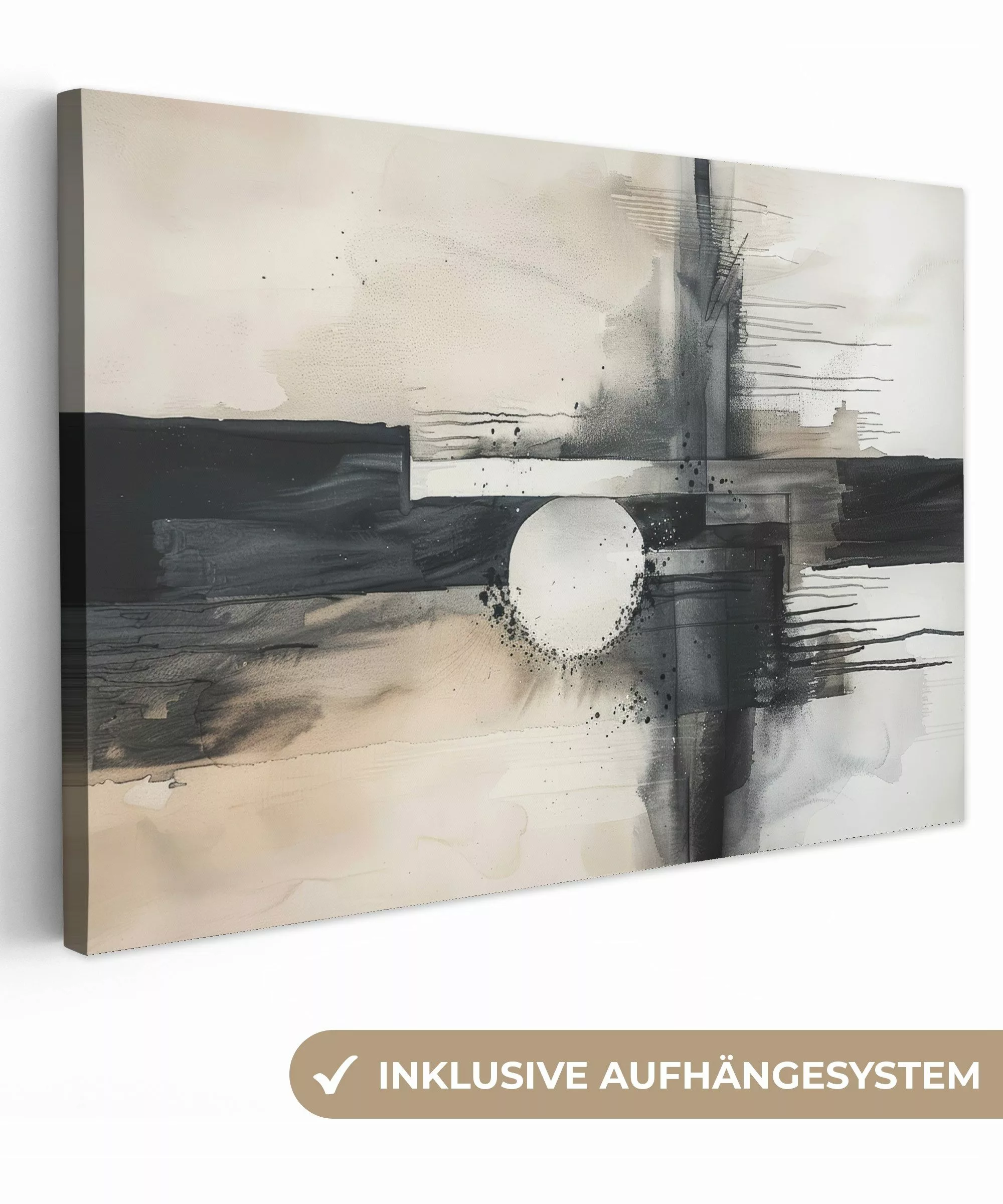 OneMillionCanvasses® Leinwandbild Abstrakt - Schwarz und günstig online kaufen