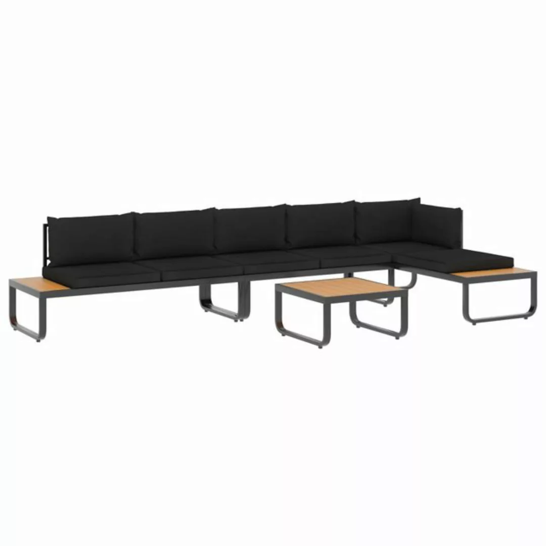 4-tlg. Garten-ecksofa-set Mit Auflagen Aluminium Und Wpc günstig online kaufen