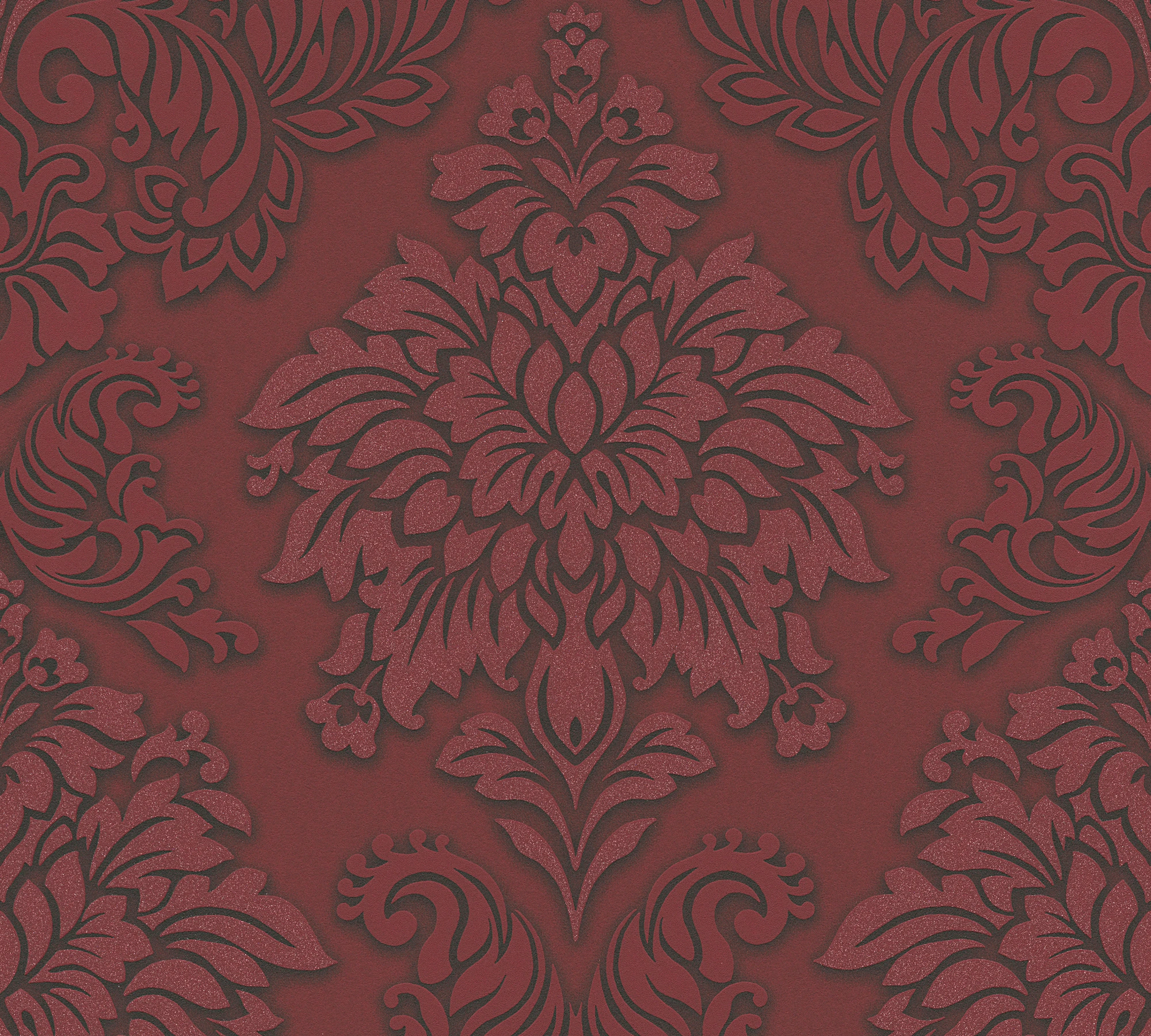 Bricoflor Rote Tapete mit Glitzer Barock Tapete in Weinrot Elegant Neobaroc günstig online kaufen