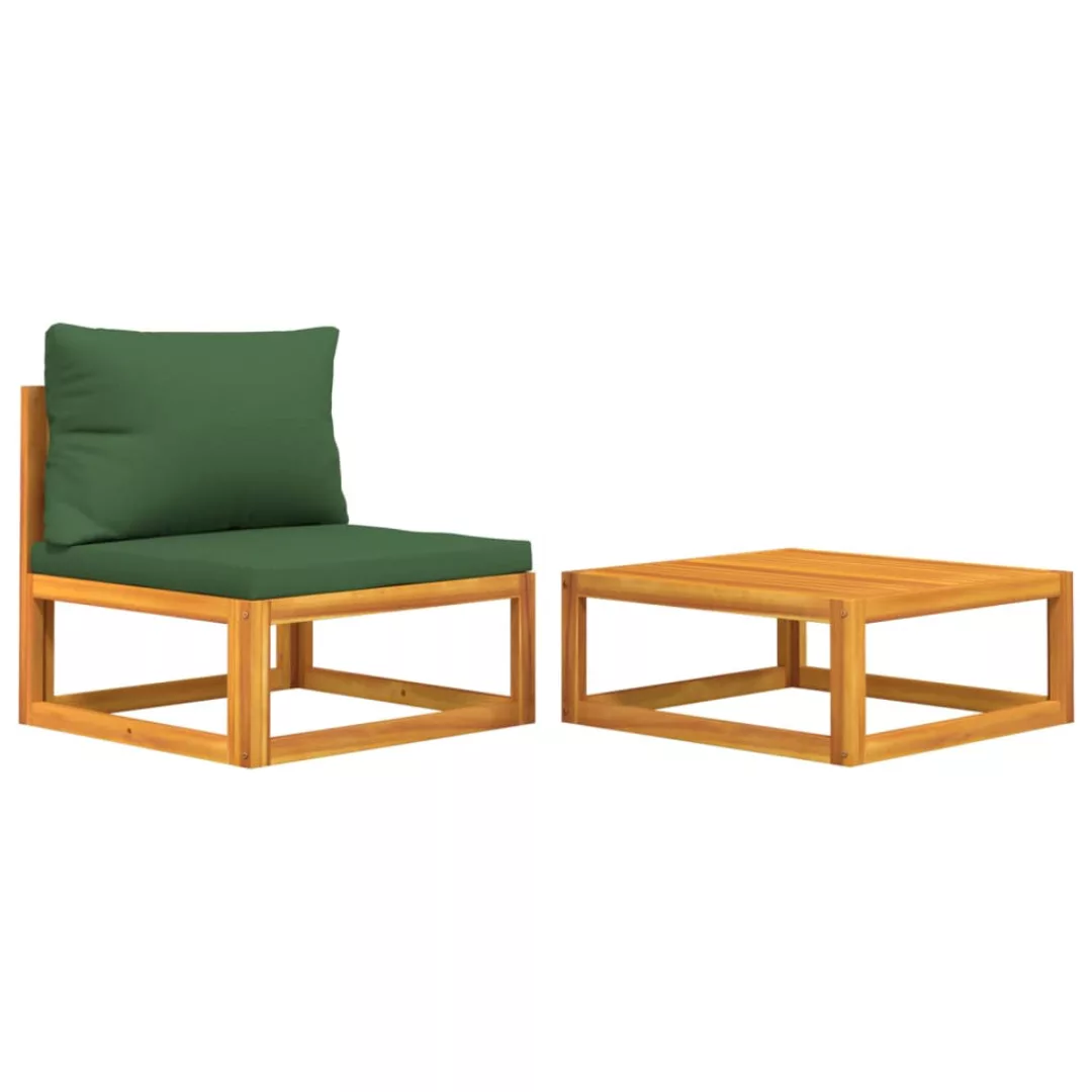 vidaXL Sofaelement 2-tlg. Garten-Sofa-Set mit Kissen günstig online kaufen