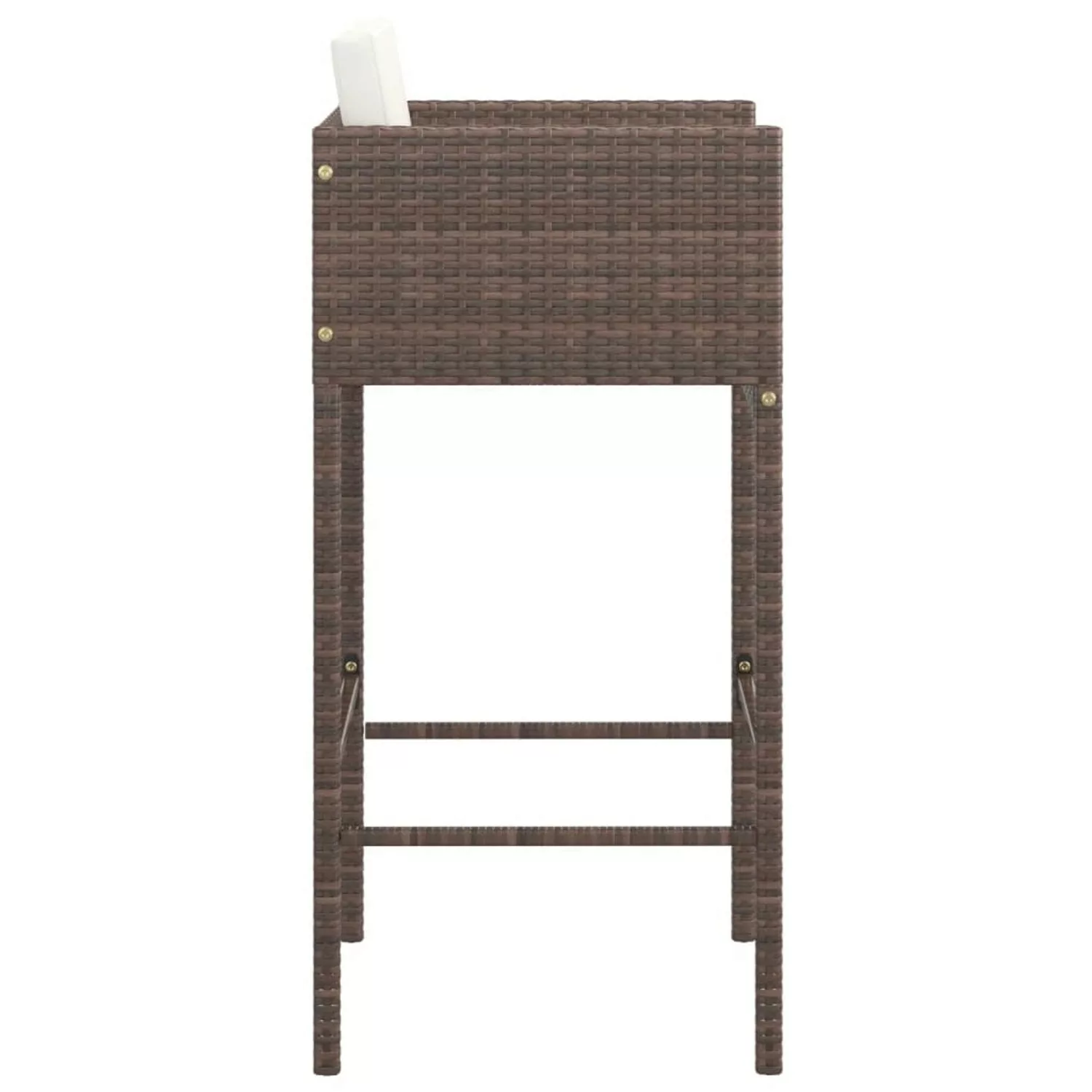 vidaXL Barhocker 4 Stk. mit Kissen Braun Poly Rattan günstig online kaufen