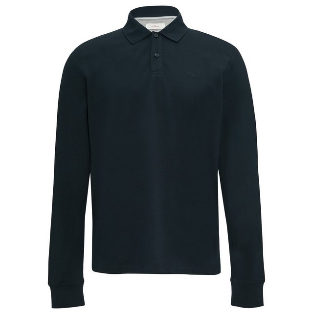 s.Oliver Langarm-Poloshirt s.Oliver Übergrößen Basic Langarm-Polo navy günstig online kaufen