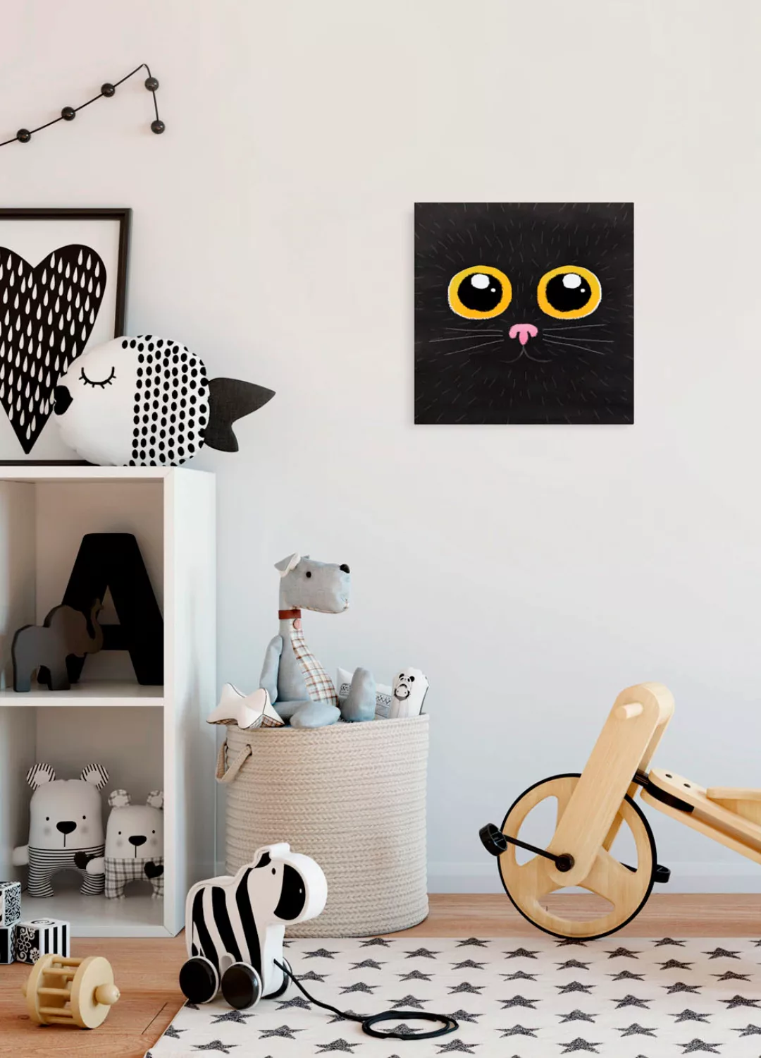 Komar Leinwandbild "Black Cat", (1 St.), 30x30 cm (Breite x Höhe), Keilrahm günstig online kaufen
