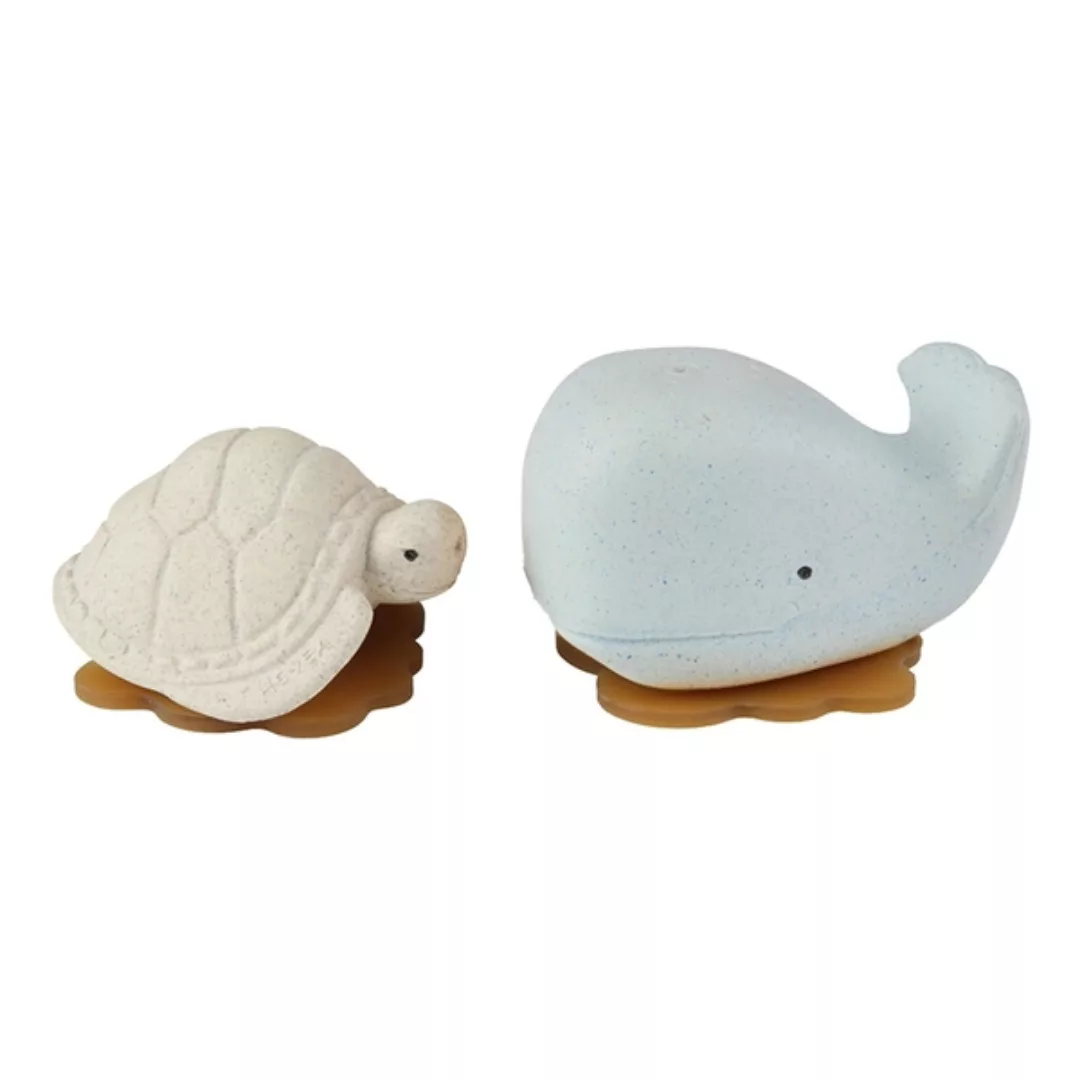Hevea - Badespielzeug Set Wal + Schildkröte - Naturkautschuk / Upcycled 3 F günstig online kaufen