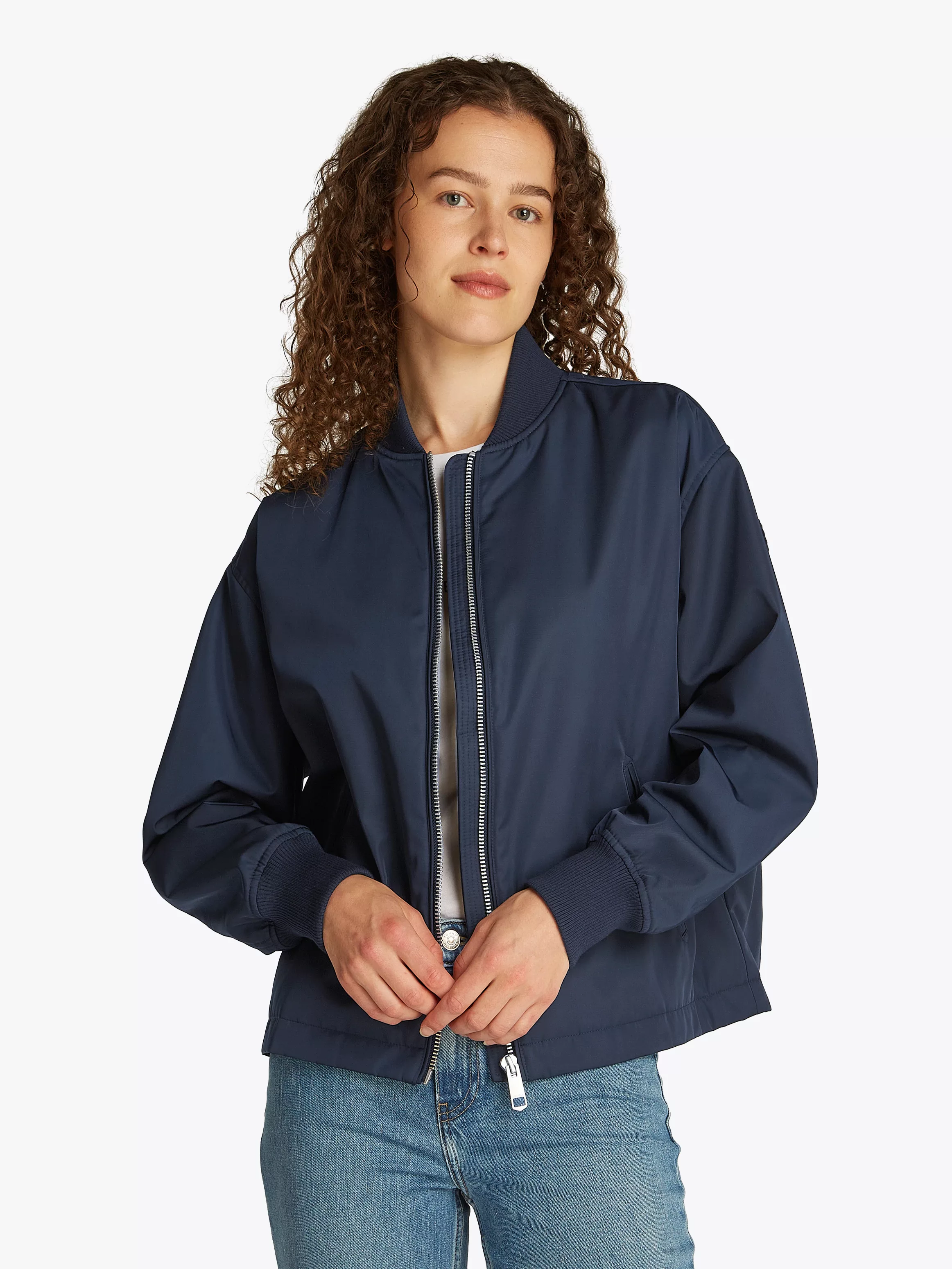 Tommy Hilfiger Bomberjacke "CASUAL NYLON BOMBER JACKET", mit Markenlabel, i günstig online kaufen