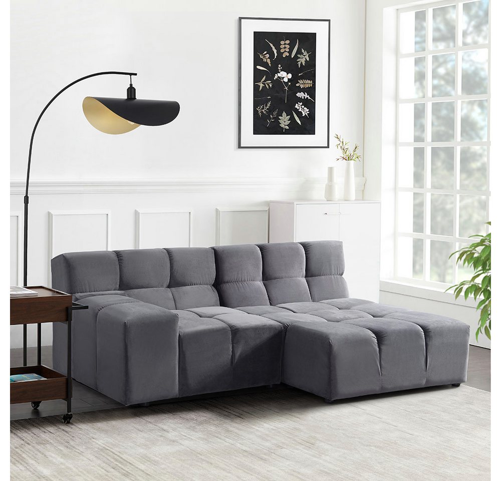 HOME DELUXE Sofa Modulares Sofa ORLENA - L, Rechts Anthrazit, Ecksofa, Samt günstig online kaufen