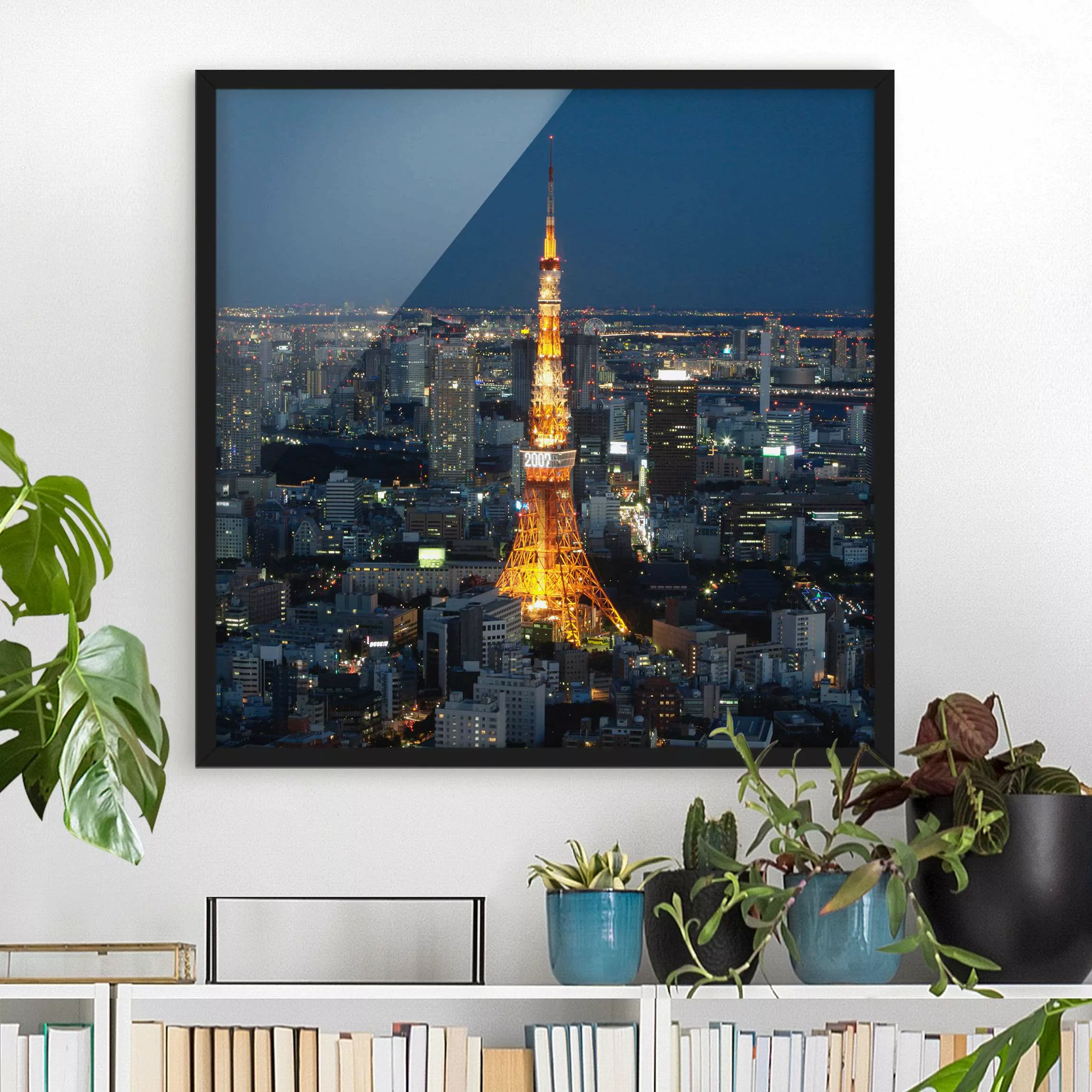 Bild mit Rahmen Architektur & Skyline - Quadrat Tokyo Tower günstig online kaufen