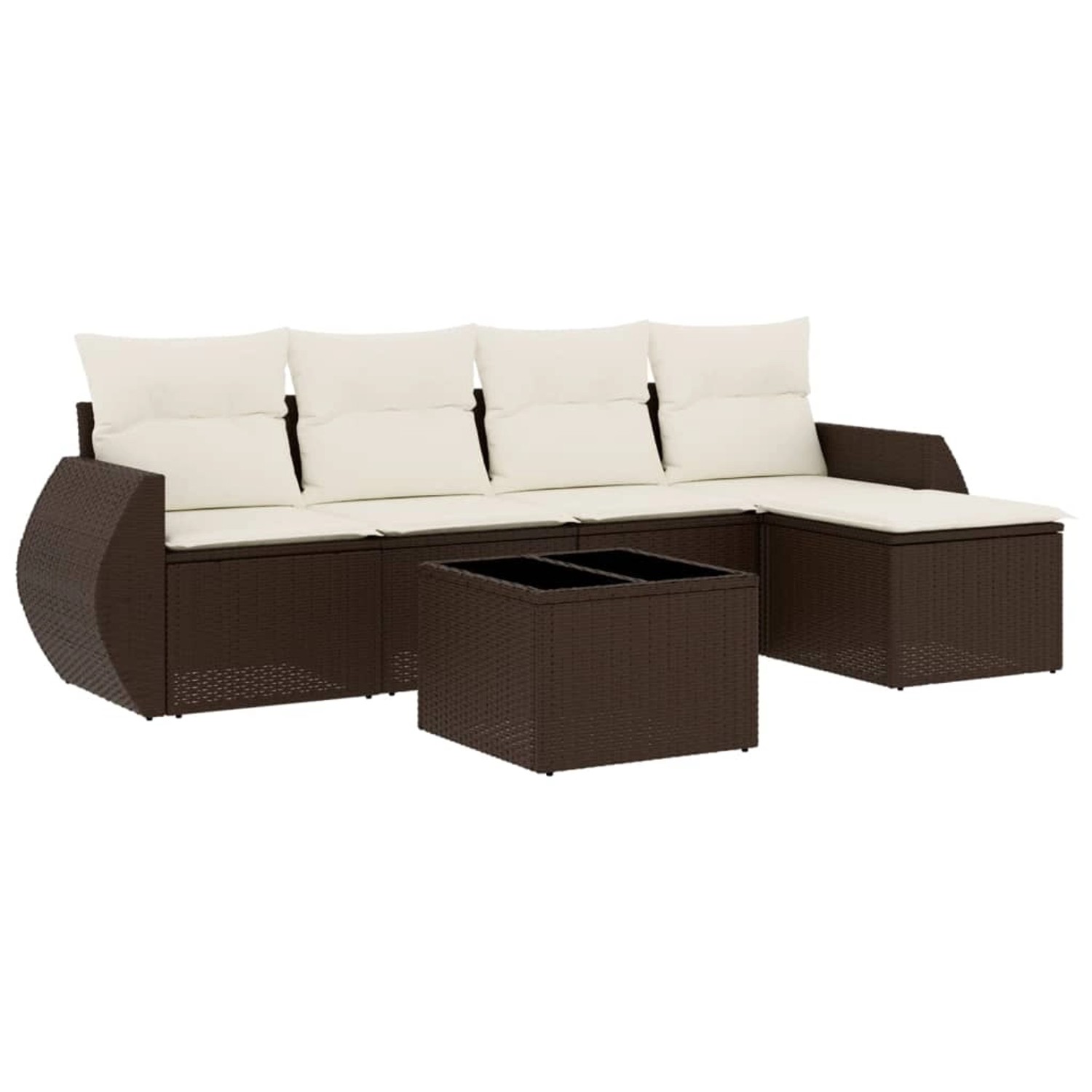 vidaXL 6-Tlg Garten-Sofagarnitur mit Kissen Braun Poly Rattan 3221302 günstig online kaufen