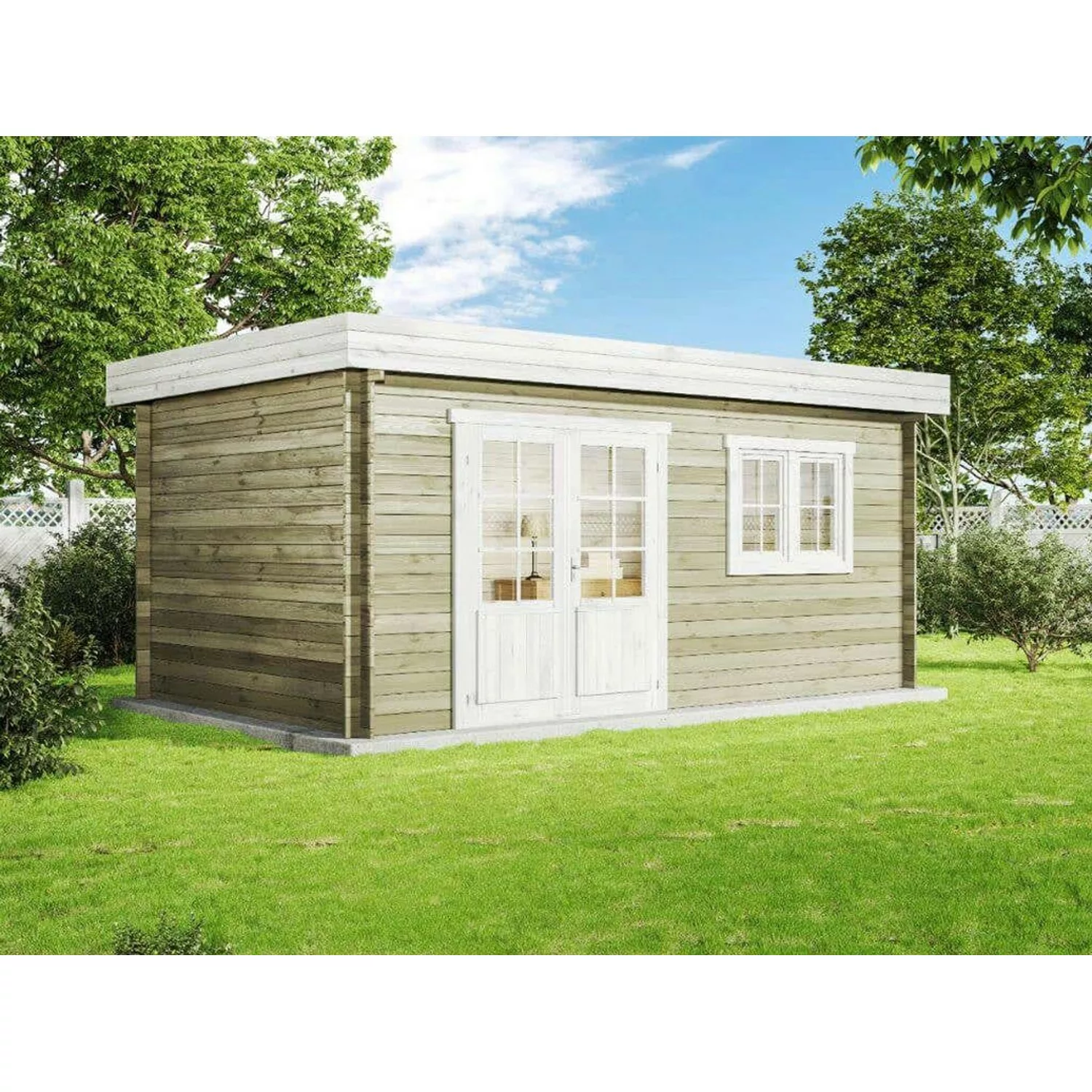 Alpholz Gartenhaus Spree-28 Pultdach 520 cm x 320 cm Braun günstig online kaufen