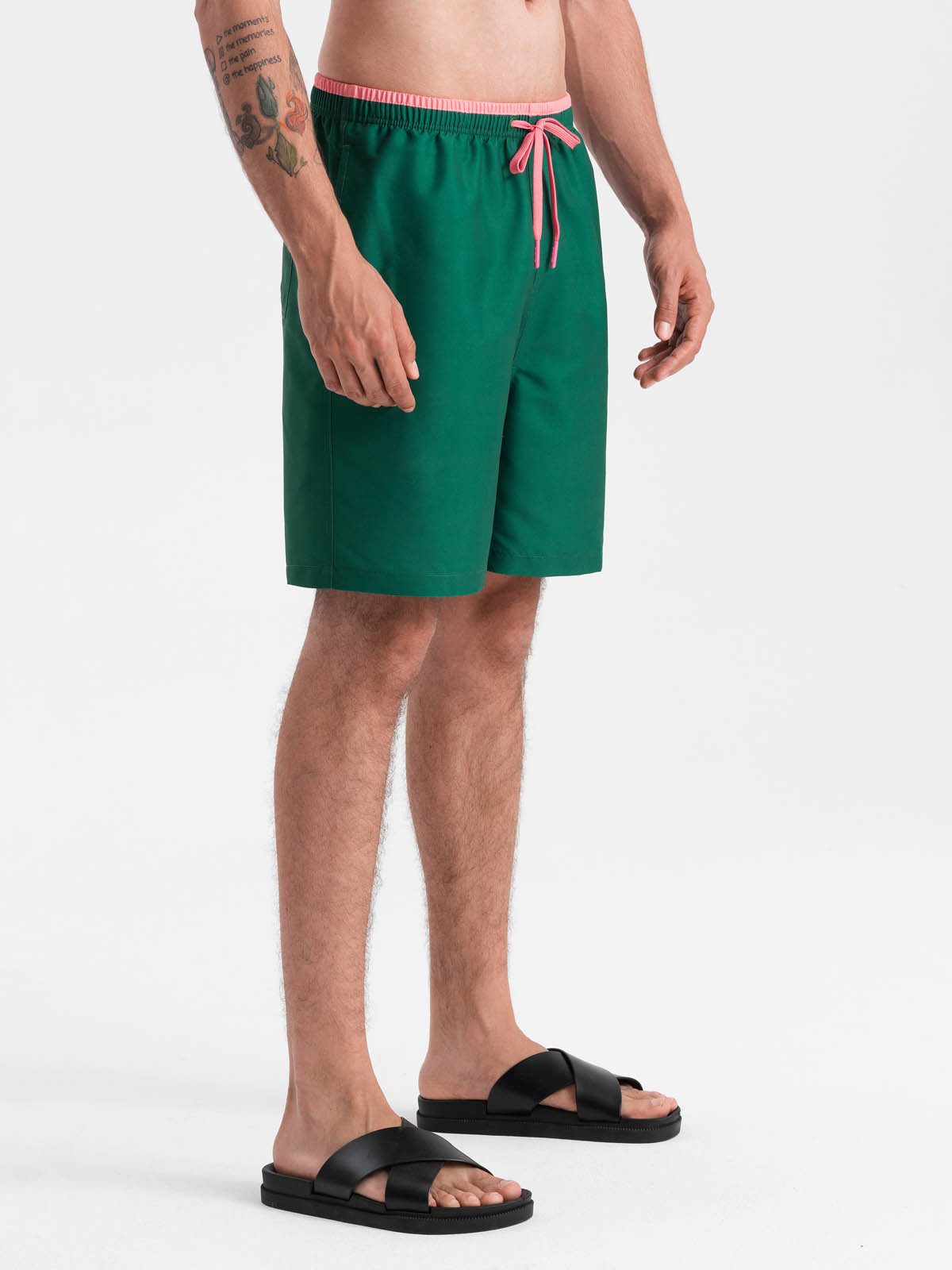 OMBRE Badehose Herren-Badeshorts mit zweifarbigem Bündchen günstig online kaufen