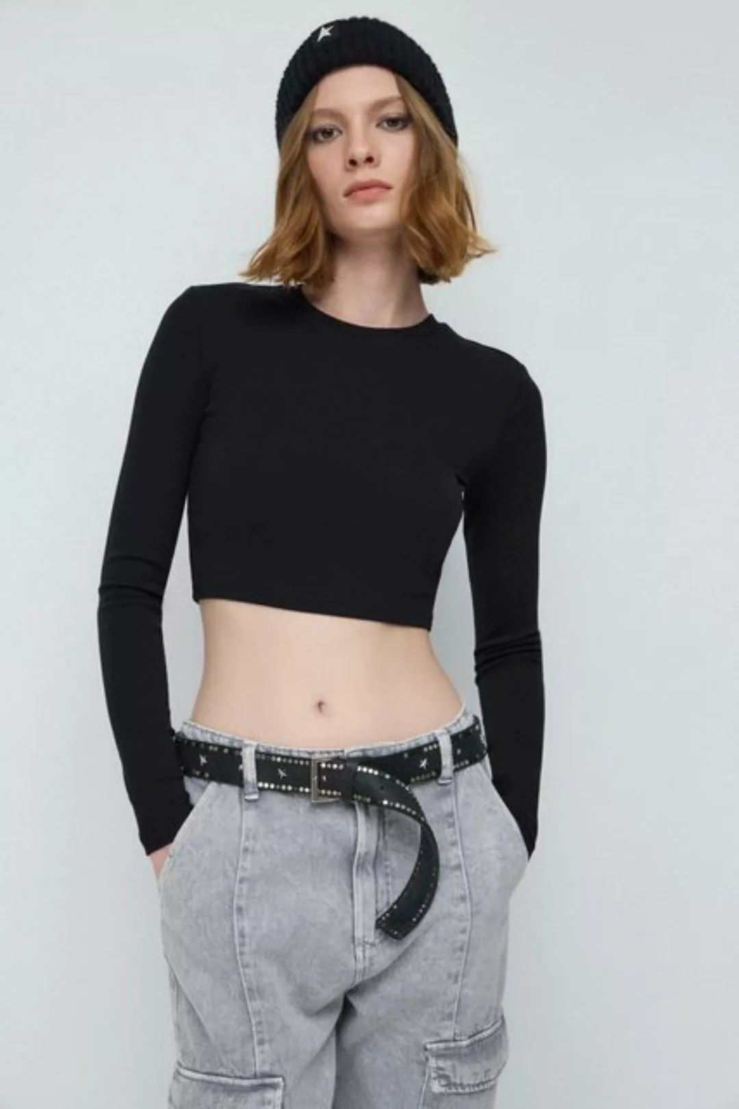 No Matter What Bustierkleid Langarm Essential Crop Top günstig online kaufen