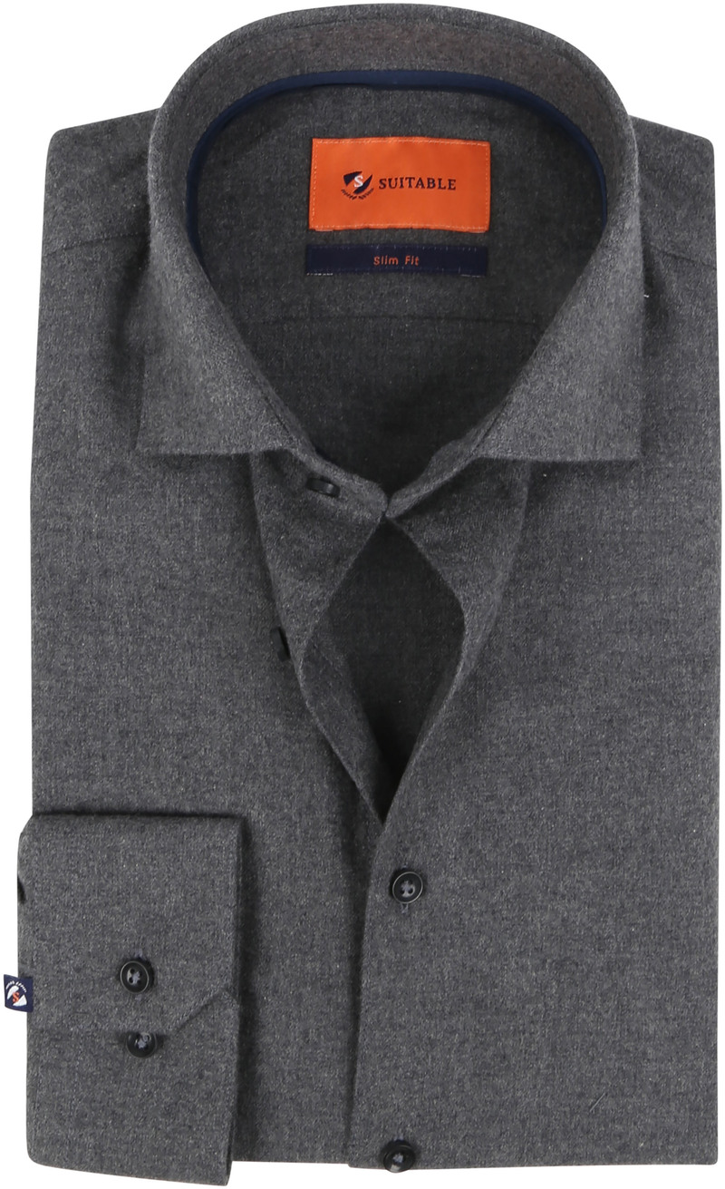 Suitable Hemd Widespread Flannel Anthrazit - Größe 43 günstig online kaufen