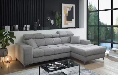 ED EXCITING DESIGN Ecksofa "Sydney L-Form", mit Bettfunktion, Bettkasten, K günstig online kaufen