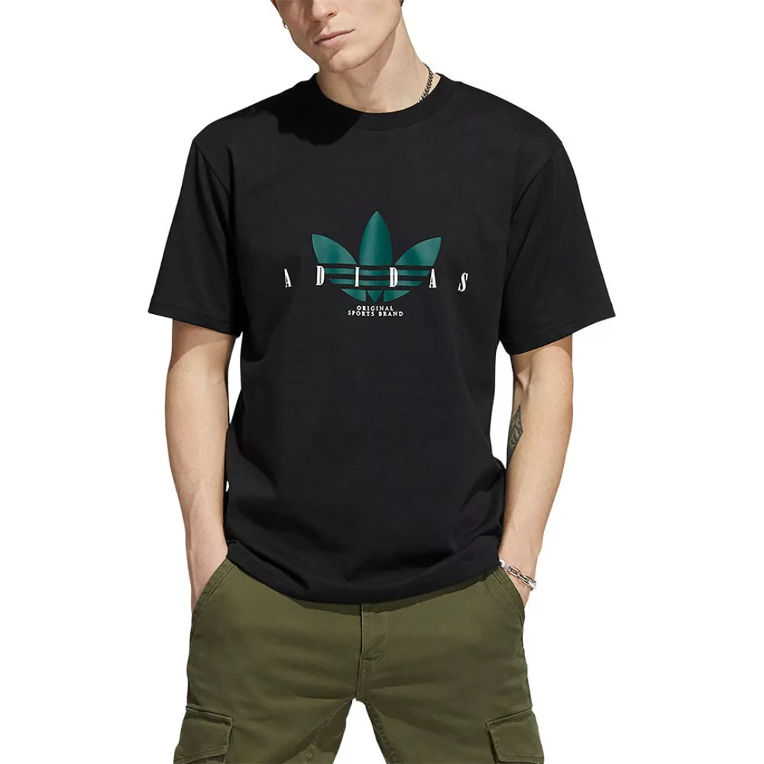 Adidas Originals Trefoil Script Kurzarm T-shirt M Black günstig online kaufen