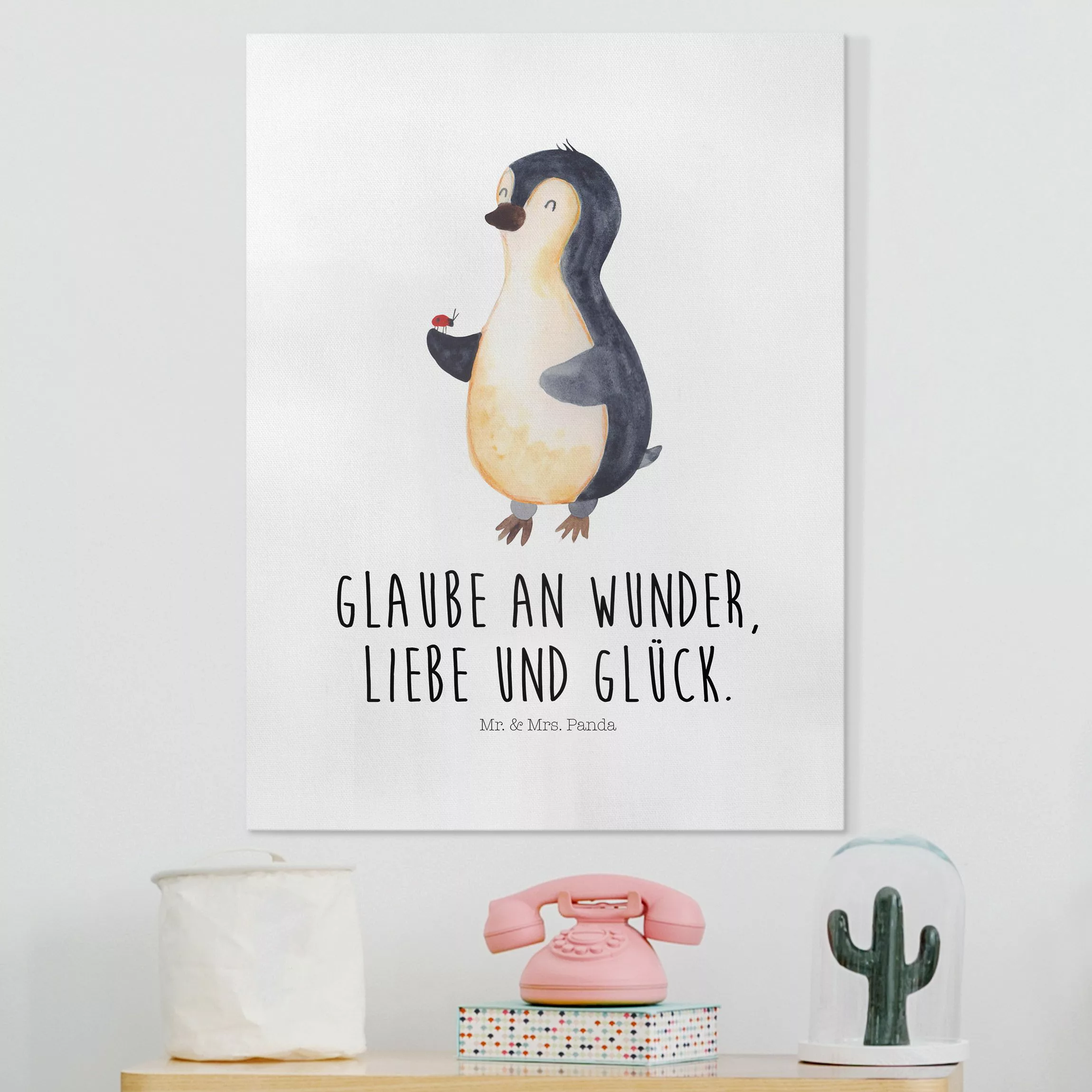 Leinwandbild Mr. & Mrs. Panda - Pinguin - Wunder und Glück günstig online kaufen
