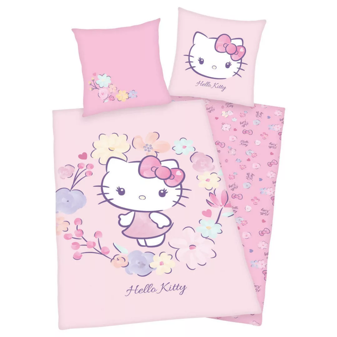 Baumwoll Wende Bettwäsche Hello Kitty Renforce Multi Baumwolle B/L: ca. 135 günstig online kaufen