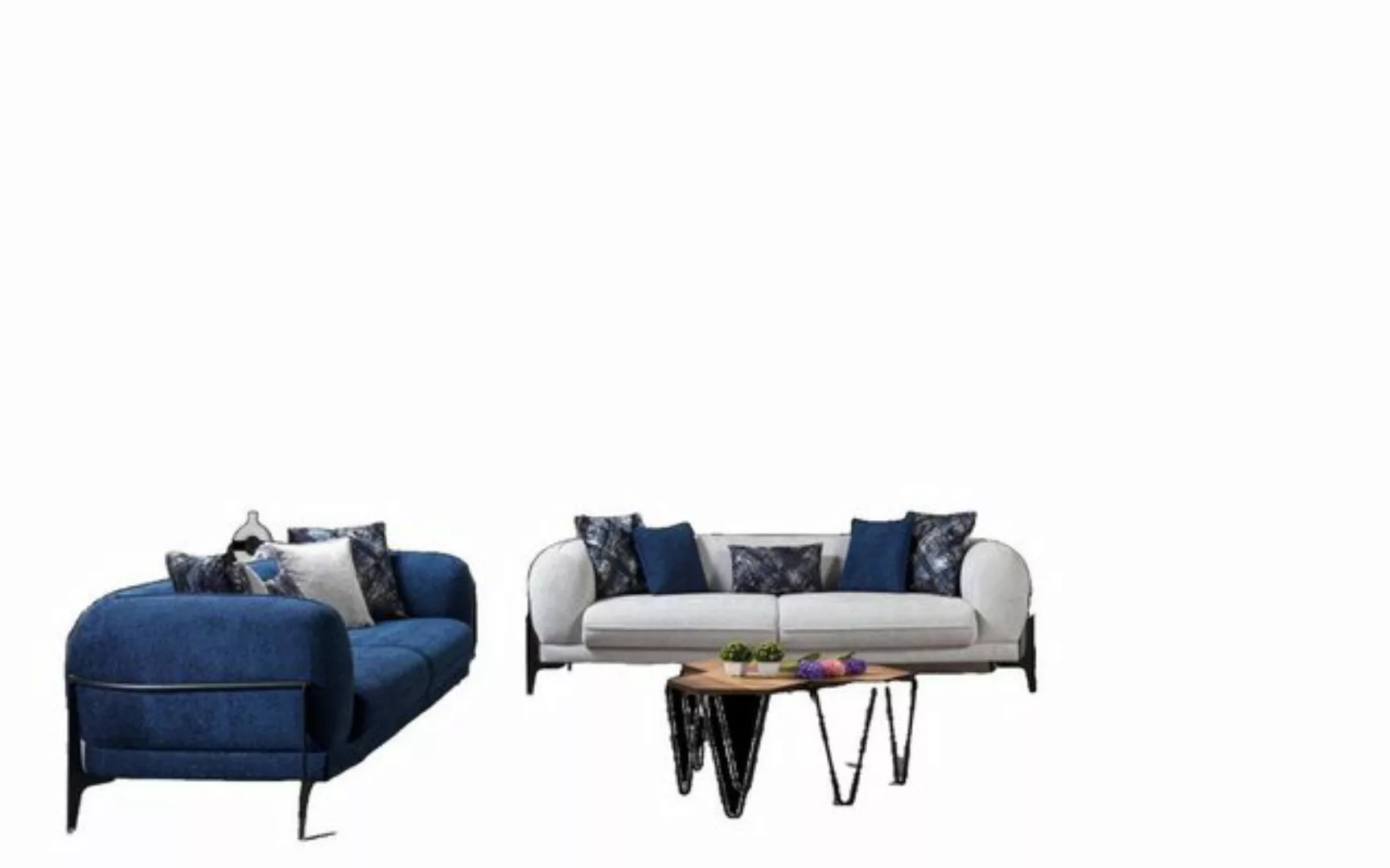 JVmoebel Sofa Luxus Sofagarnitur 3+3+1 Sitz Leder Modern Sessel Sofas Set 3 günstig online kaufen