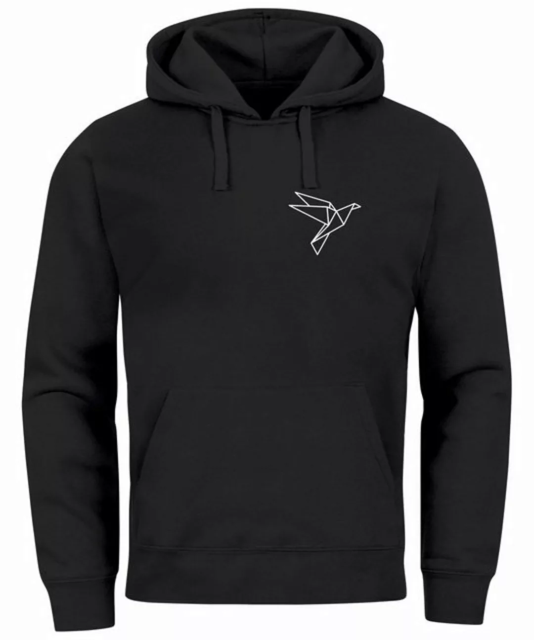 Neverless Hoodie Hoodie Herren Print Aufdruck Vogel Origami Polygon Brustpr günstig online kaufen