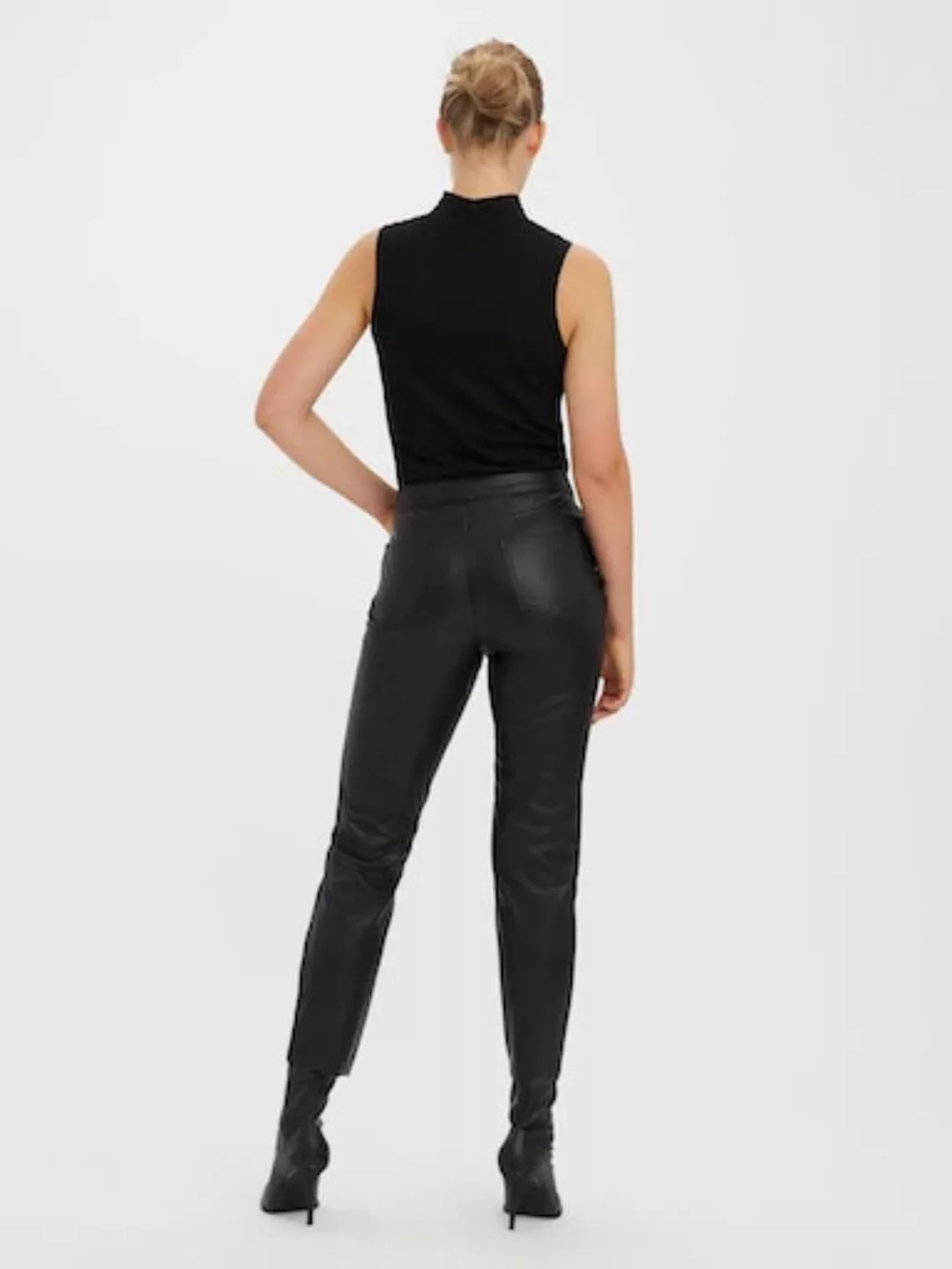 Vero Moda Lederimitathose VMBRENDA HR STRAIGHT PL ANK PANT NOOS günstig online kaufen